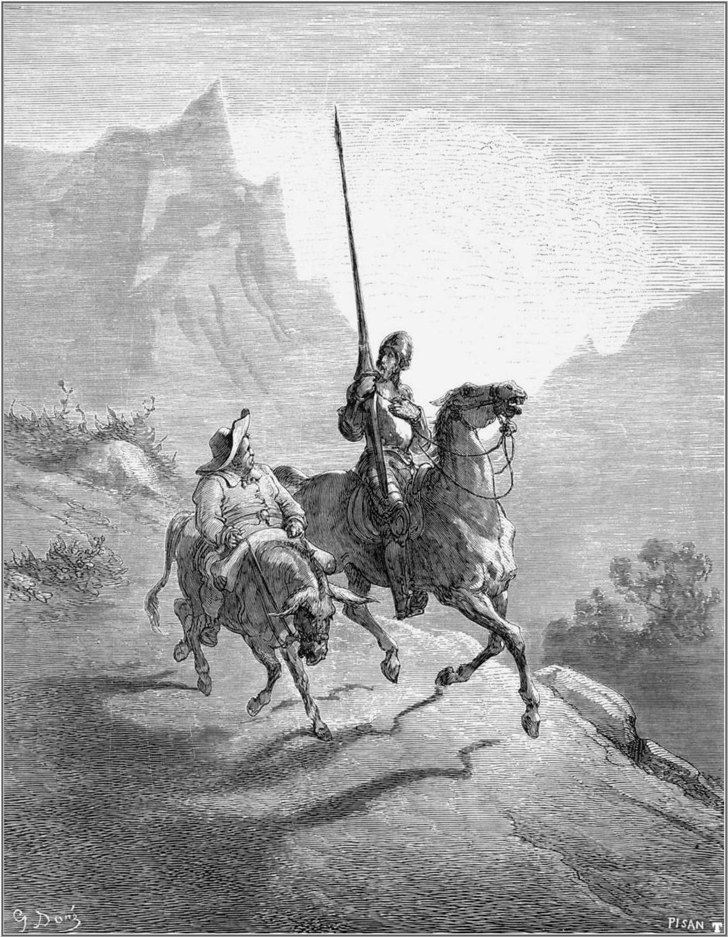 Don Quixote and Sancho Setting Out by Gustave Dore
