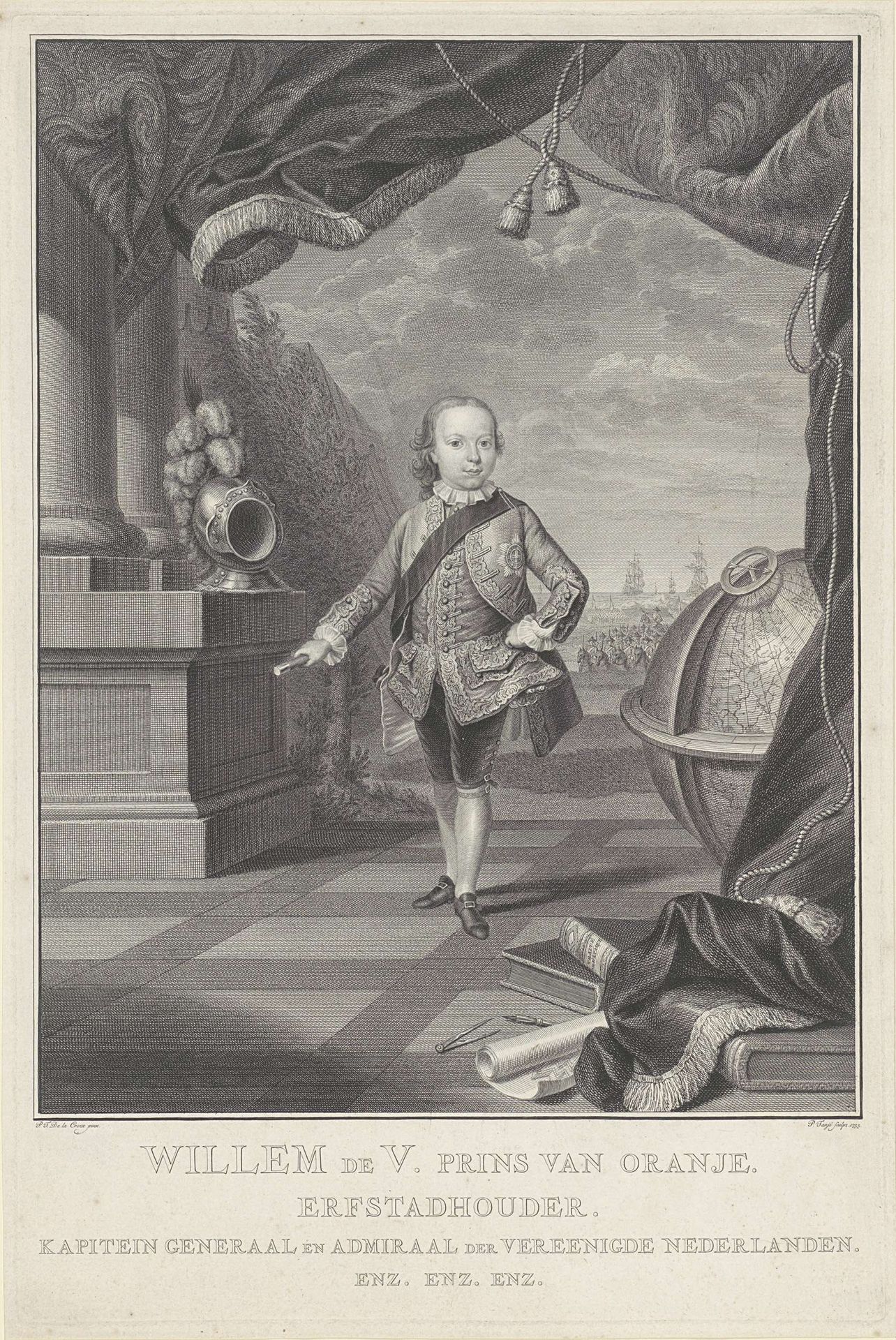 Portret van Willem V, prins van Oranje-Nassau by Pieter Tanjé