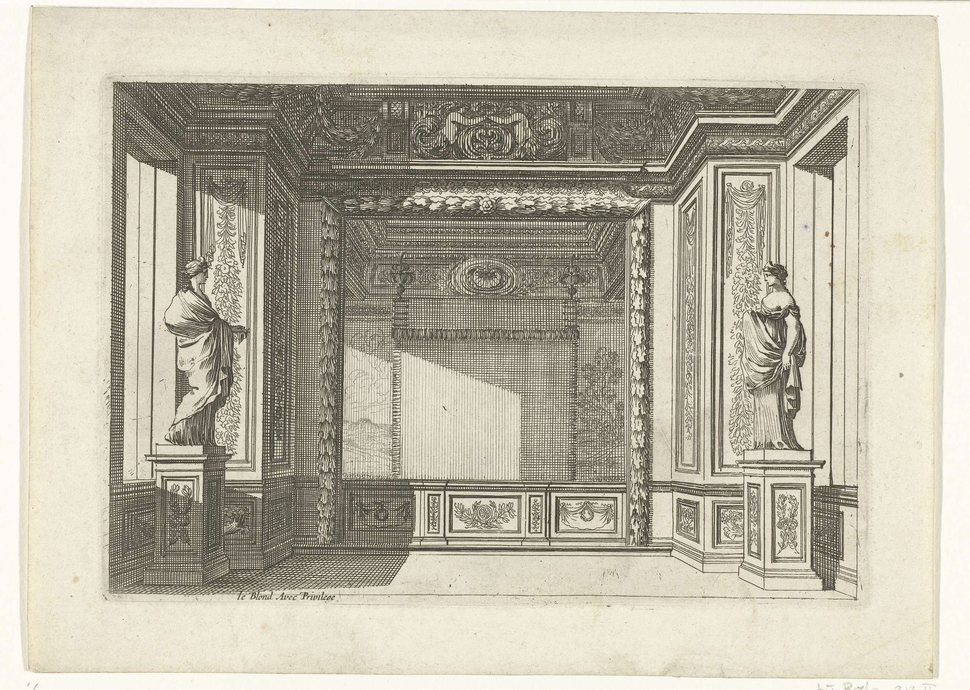 Alkoof vanuit kamer gezien by Jean Lepautre