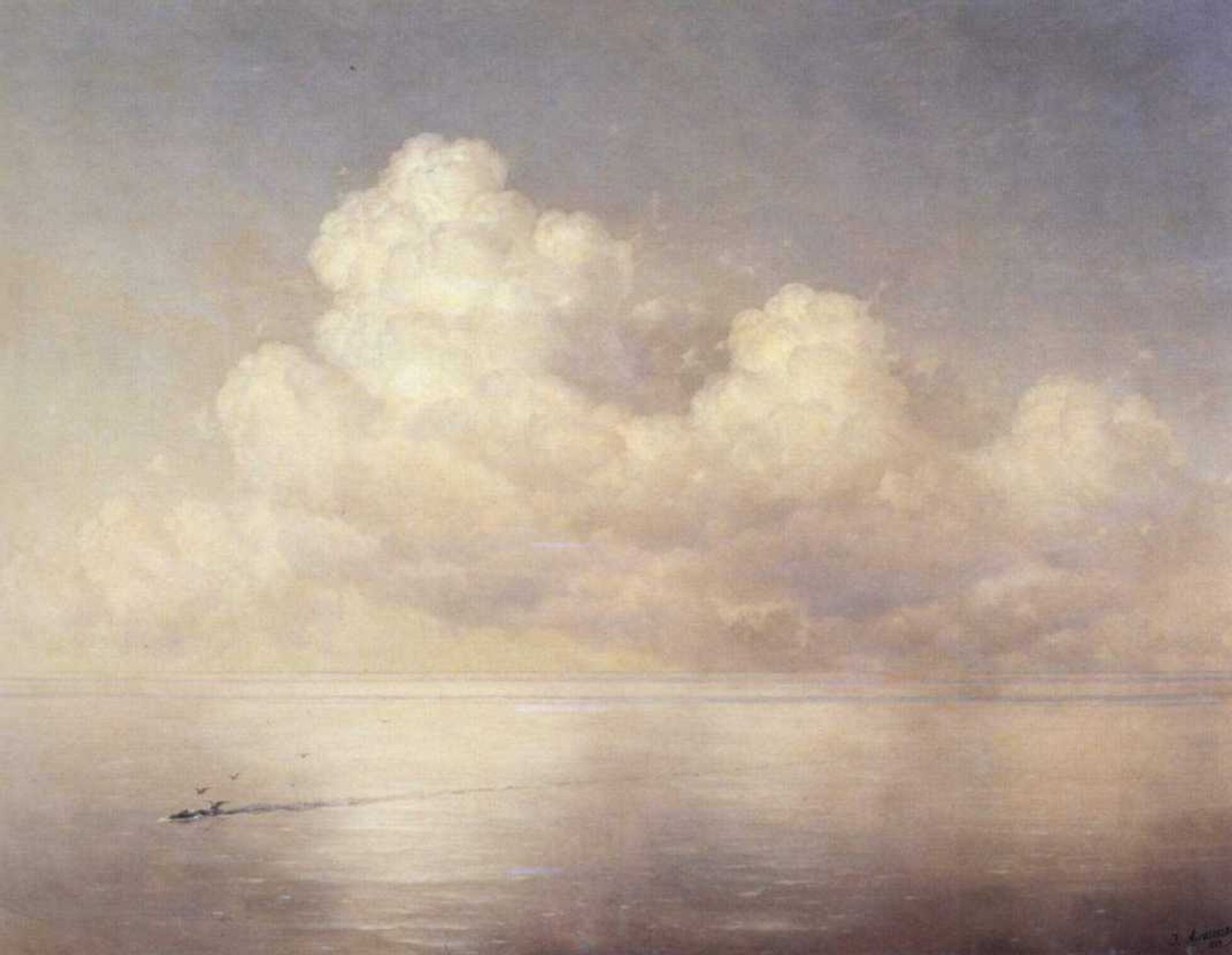 Clouds above a sea calm by Ivan Konstantinovich Aivazovsky