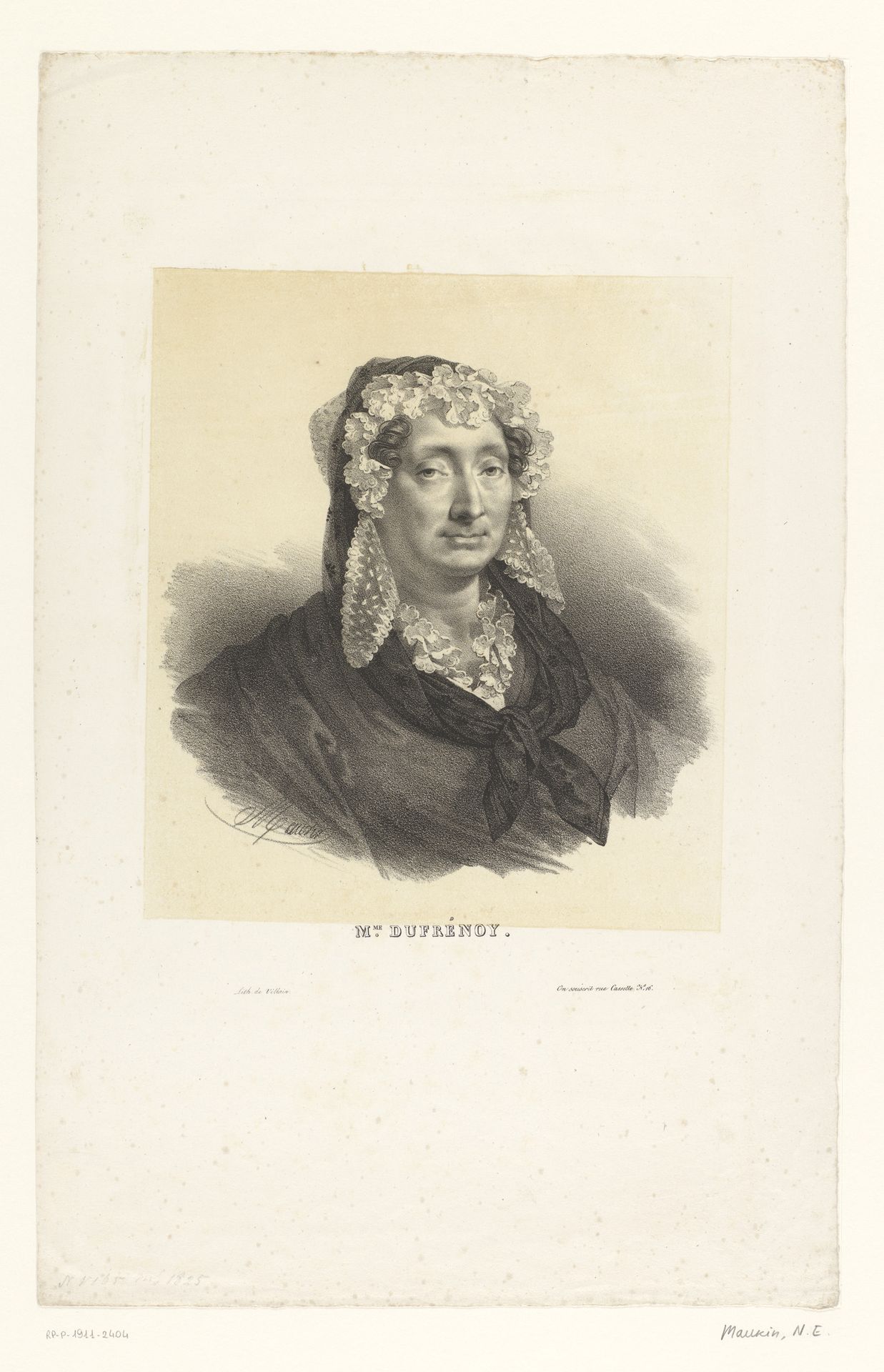Portret van Adélaïde-Gillette Dufrénoy by Nicolas Maurin
