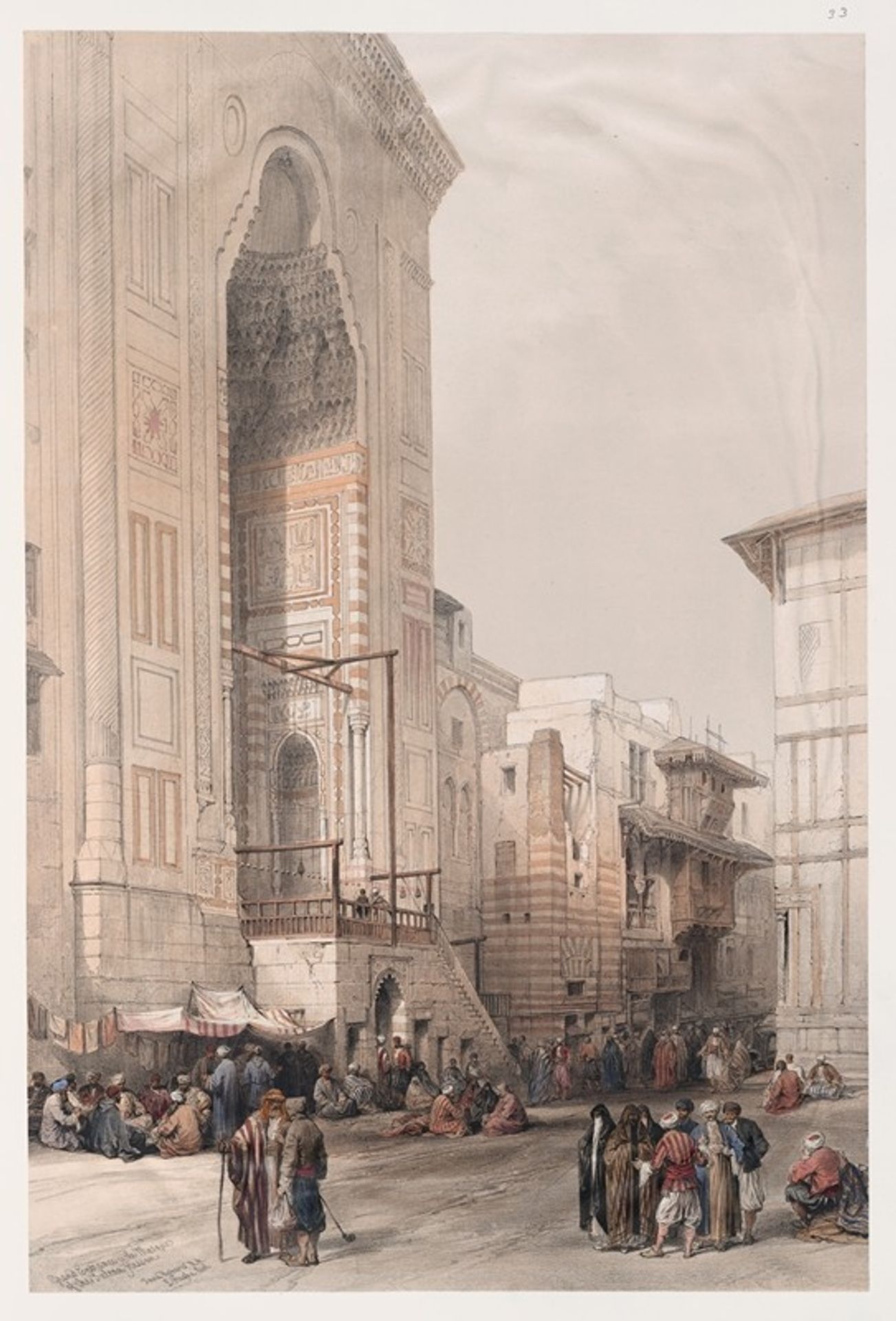 Grand entrance to the Mosque of the Sultan Hassan. by David Roberts