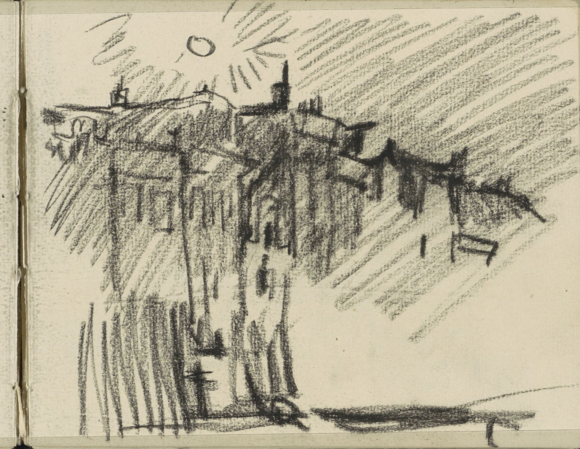 Gezicht in Amsterdam, mogelijk de Dam by George Hendrik Breitner