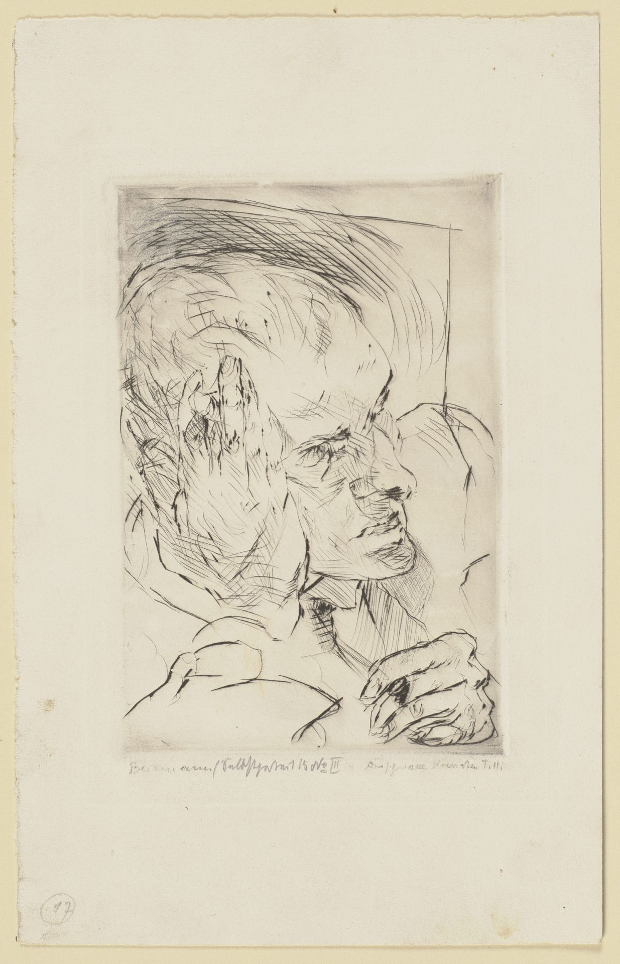 Self-Portrait, Hand to Cheek by Max Beckmann
