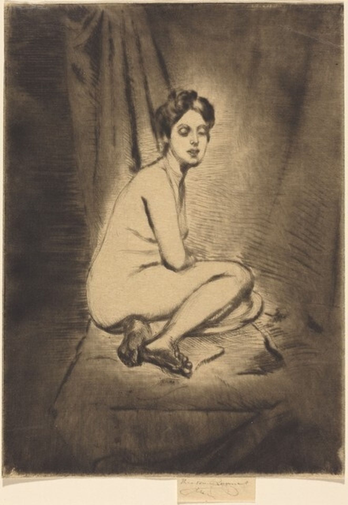 Nude Woman Seated by Theodore Roussel