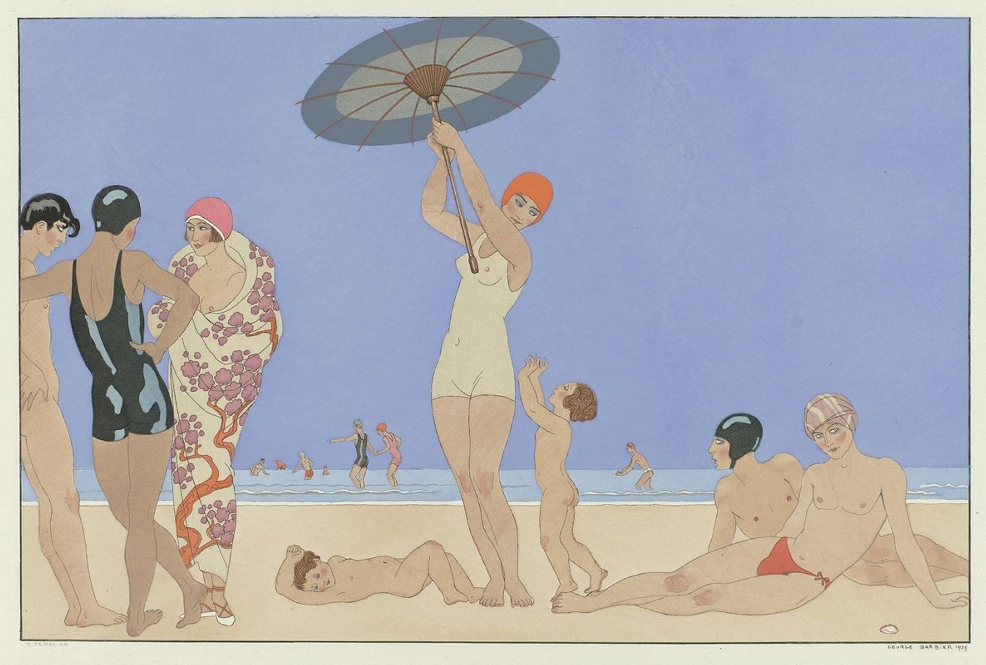 au Lido by George Barbier