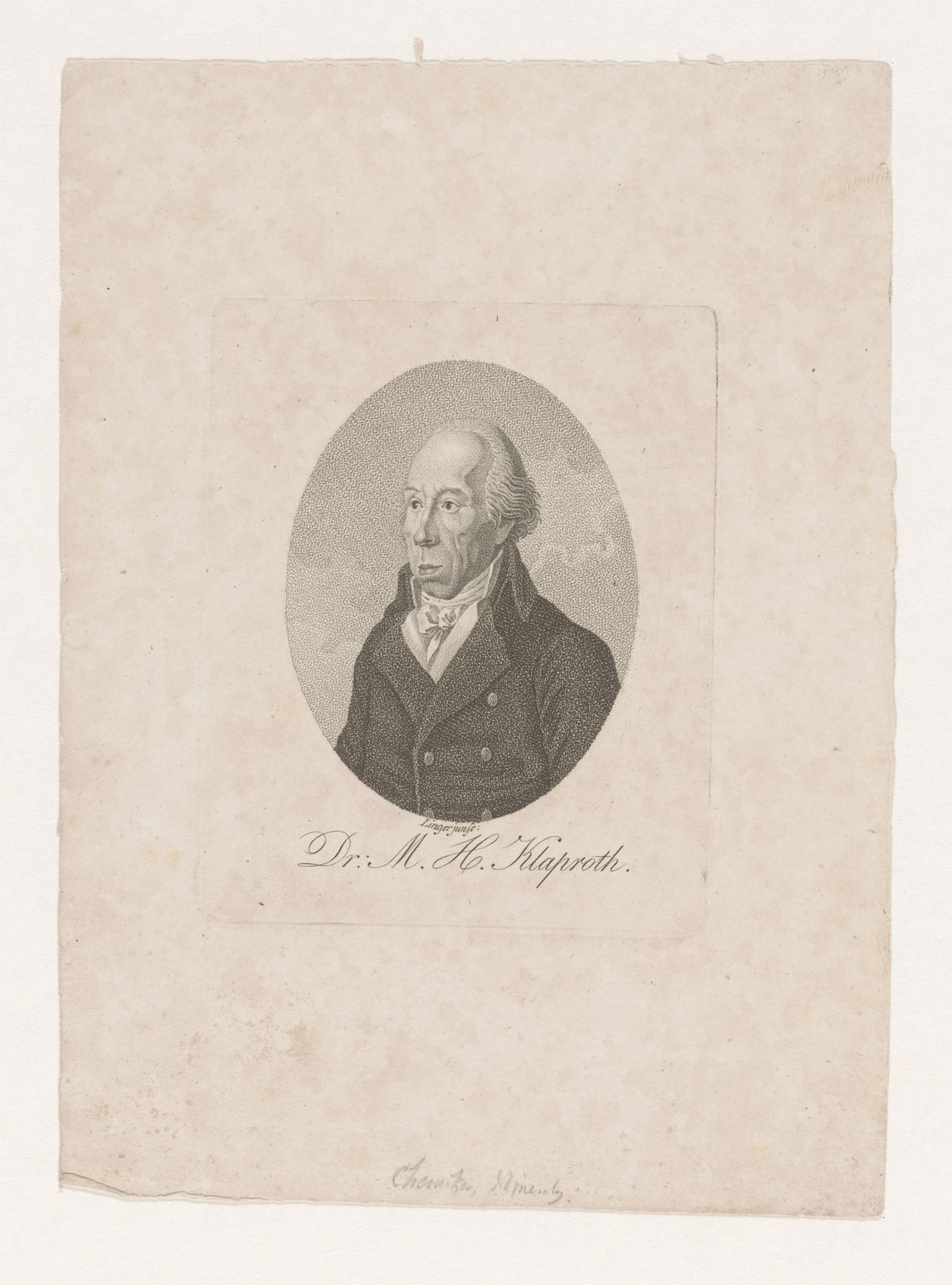 Portret van Martin Heinrich Klaproth by Friedrich Wilhelm Linger