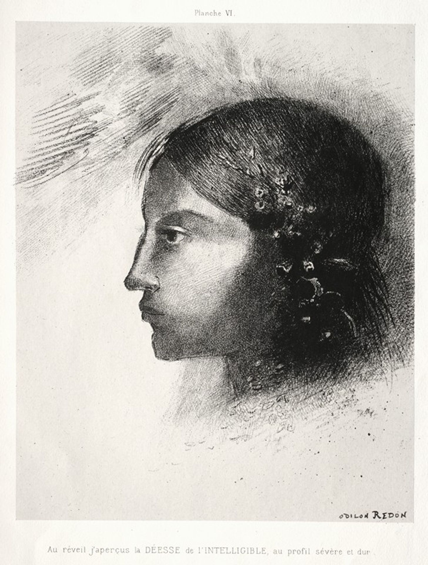 Upon Awakening I Saw the Goddess of the Intelligible with Her Severe and Hard Profile by Odilon Redon