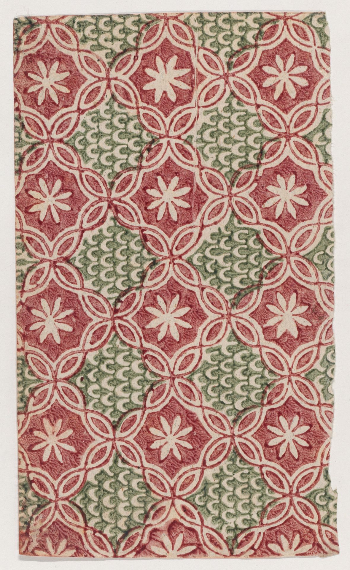Sheet with overall floral and U shaped patterns by Anonymous