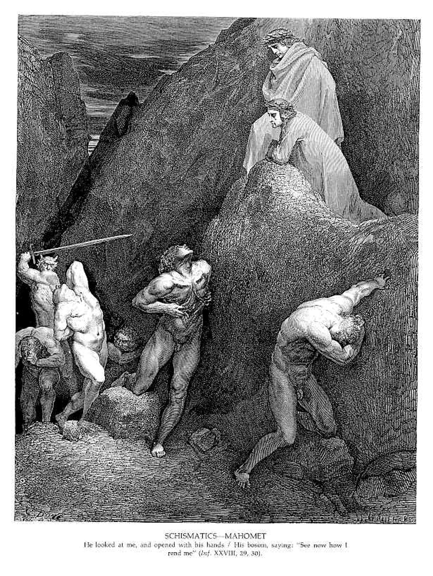 Schismatics--Mahomet by Gustave Dore