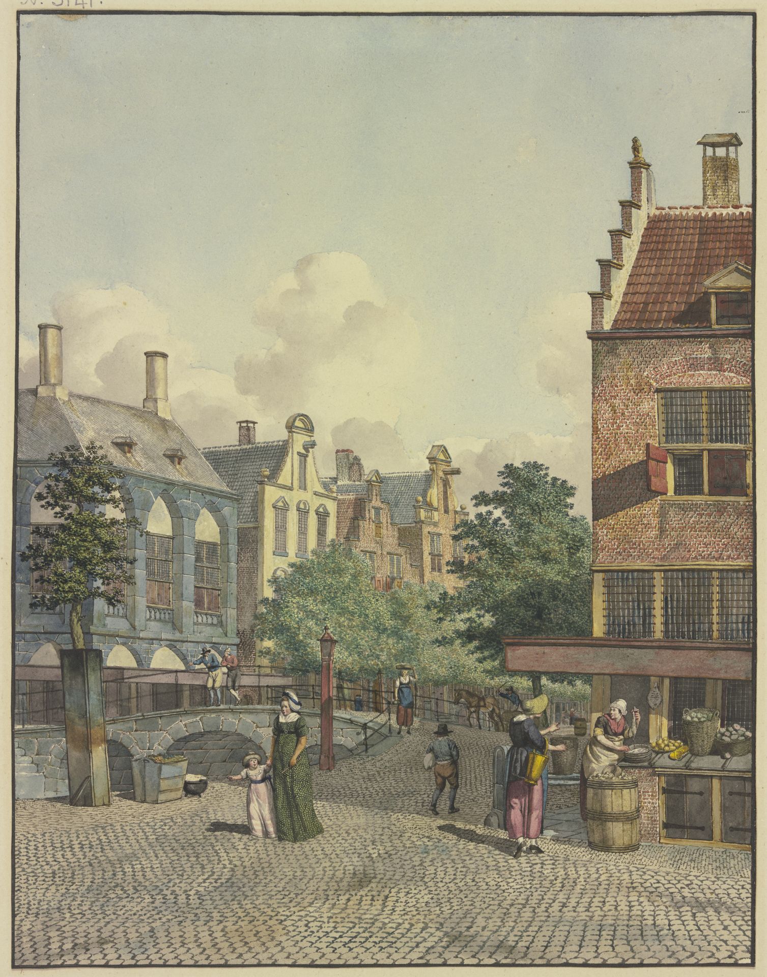 Steinerne Brücke, rechts ein Kaufladen by Johannes Huibert Prins