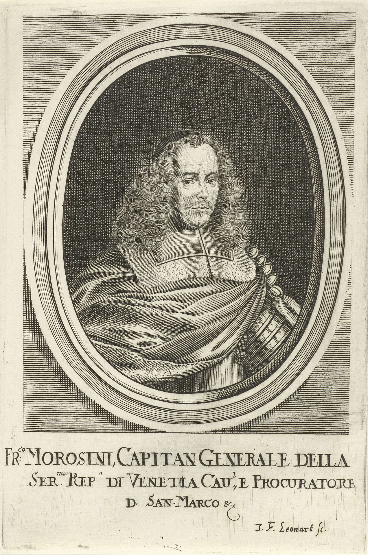 Portret van Francesco Morosini by Johann Friedrich Leonard