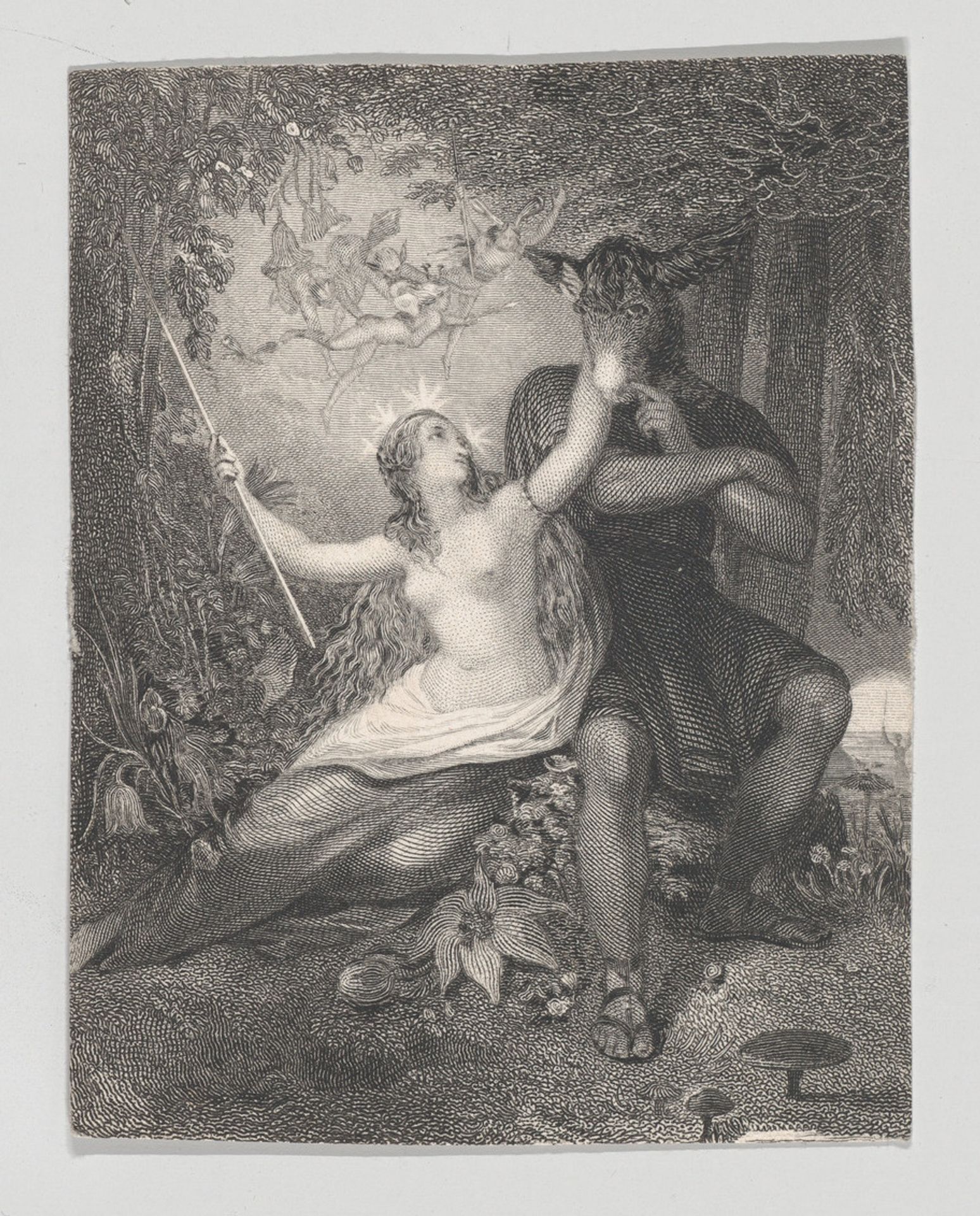 Titania and Bottom (Shakespeare, Midsummer Night's Dream, Act 3, Scene 1) by Charles Heath, the elder