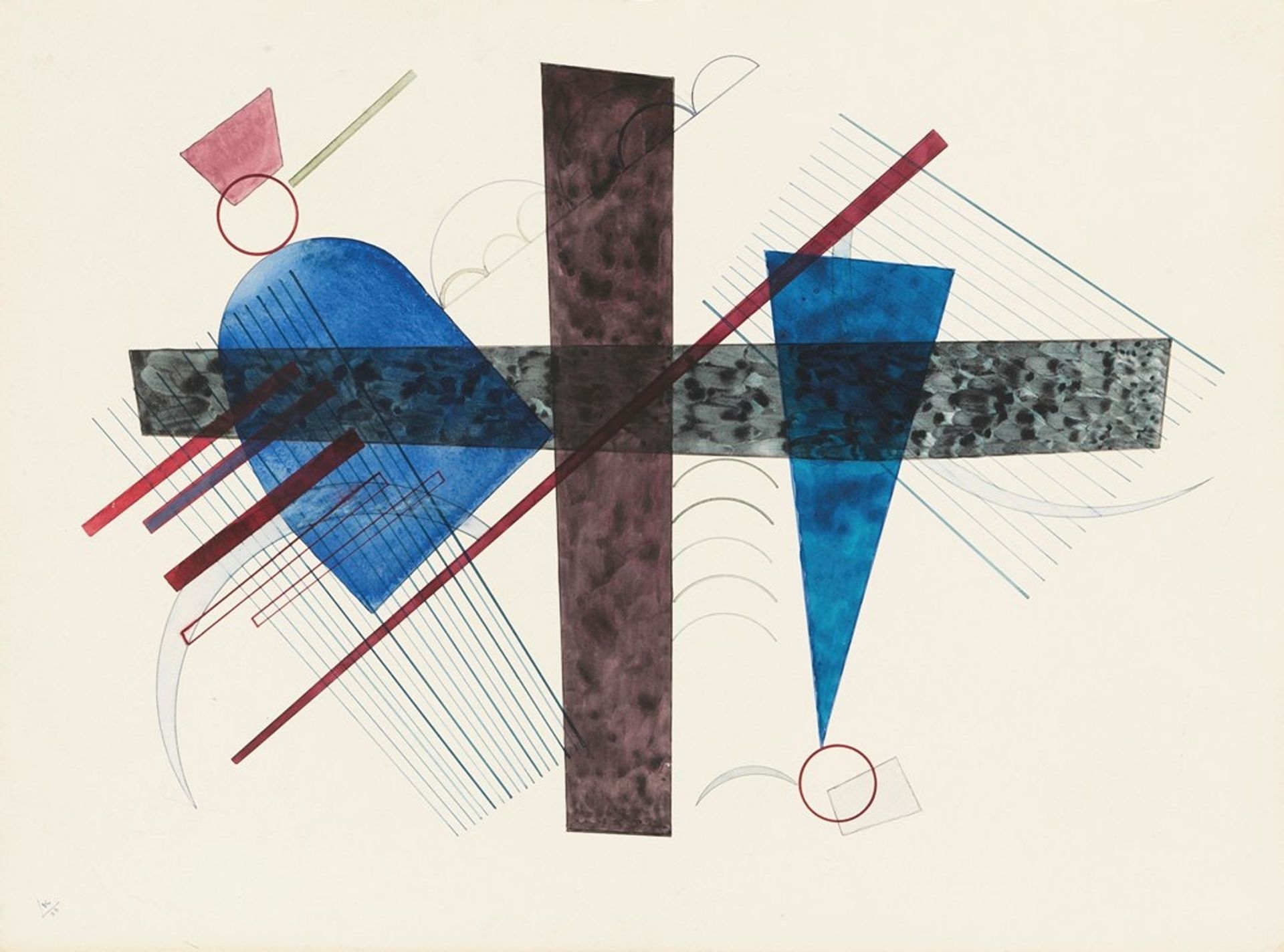 Blau in Rund und Spitz by Wassily Kandinsky