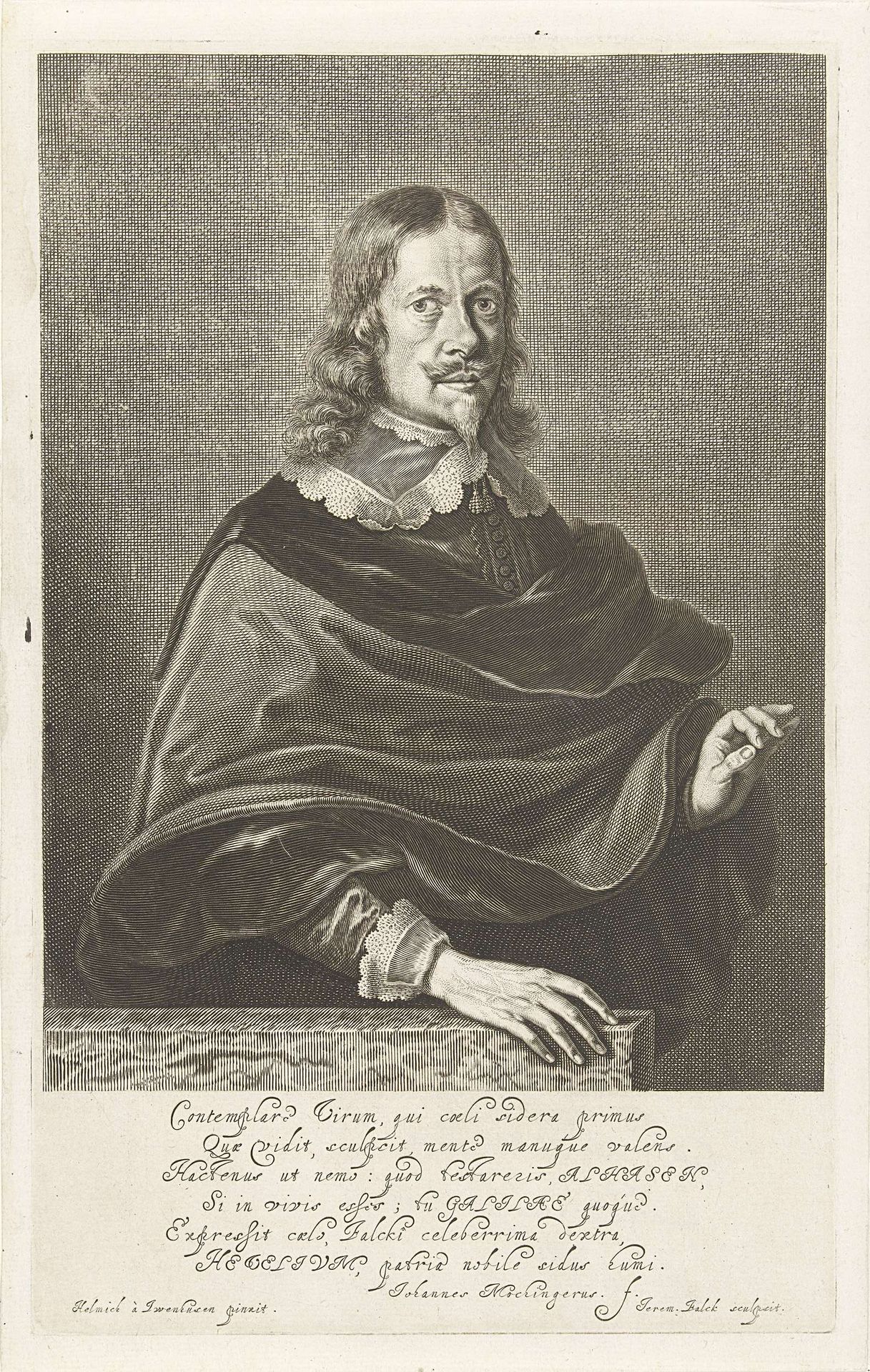 Portret van Johannes Hevelius by Jeremias Falck