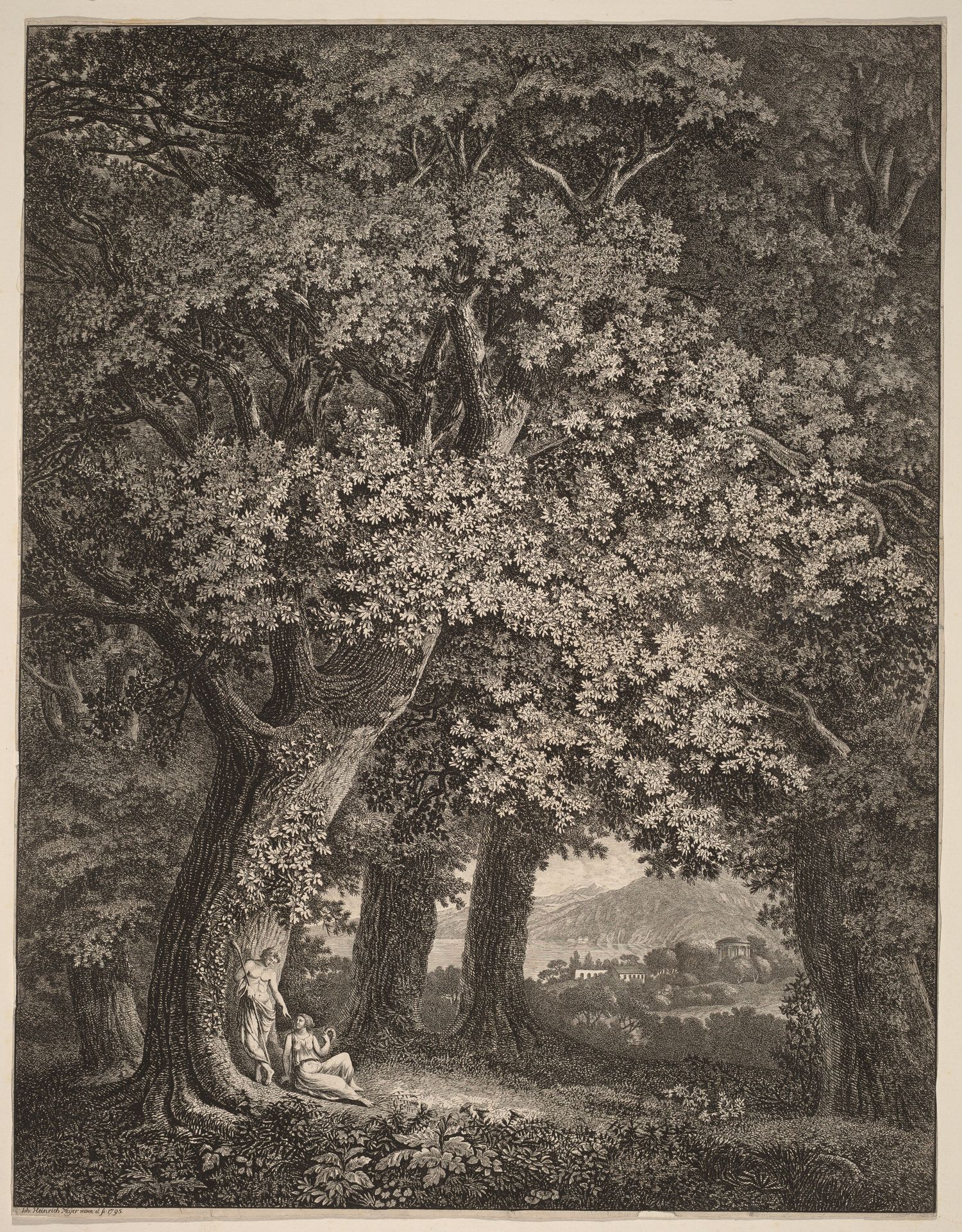 Italian Landscape with a Pair of Shepherds by Johann Heinrich Meyer