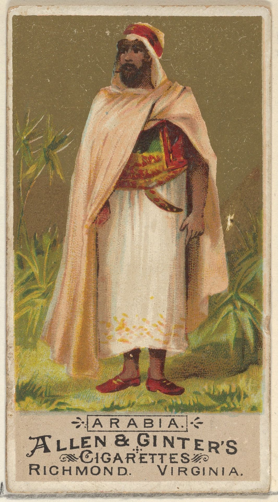Arabia, from the Natives in Costume series (N16) for Allen & Ginter Cigarettes Brands by Allen & Ginter