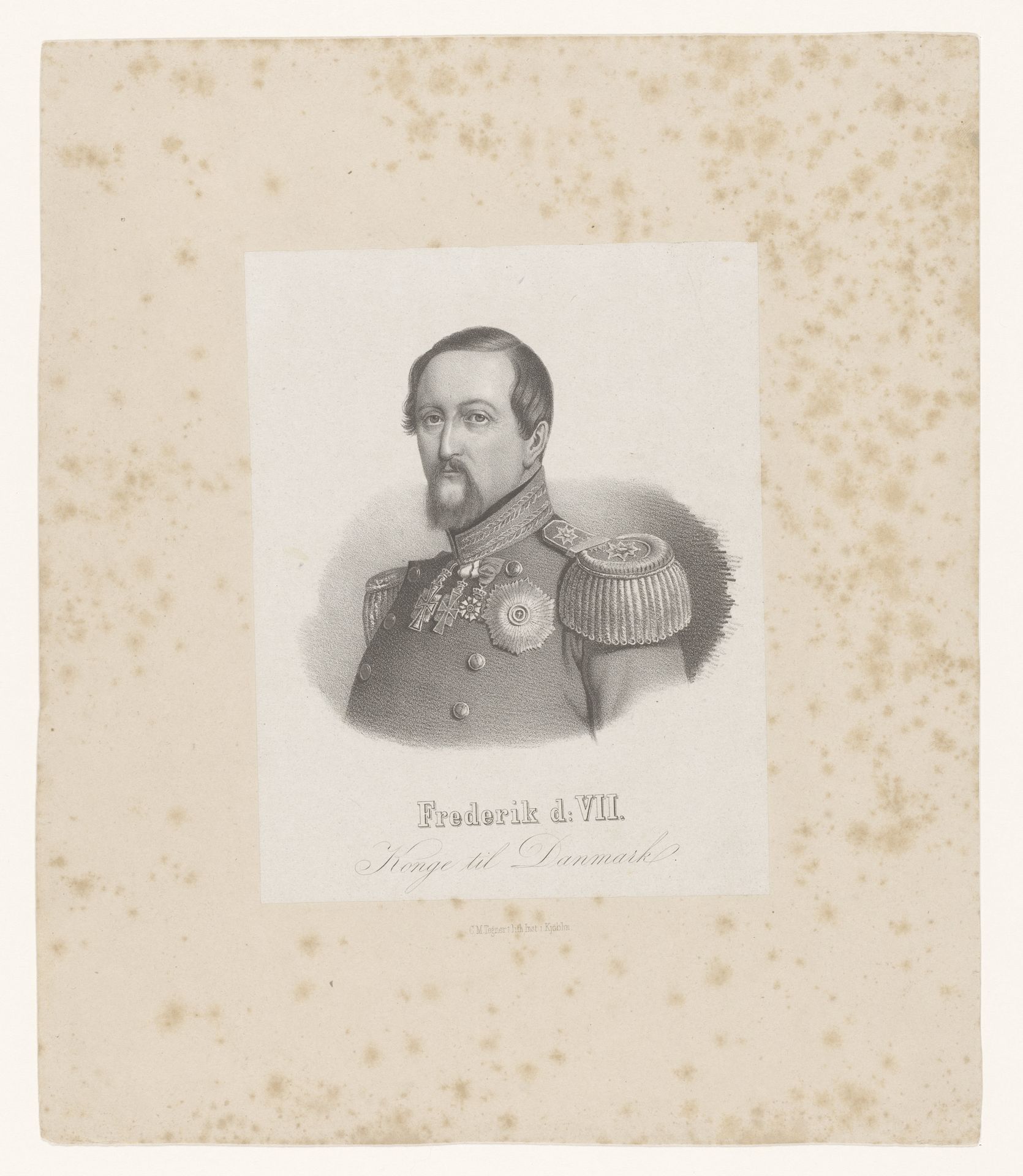 Portret van Frederik VII, Koning van Denemarken by Christian Martin Tegner