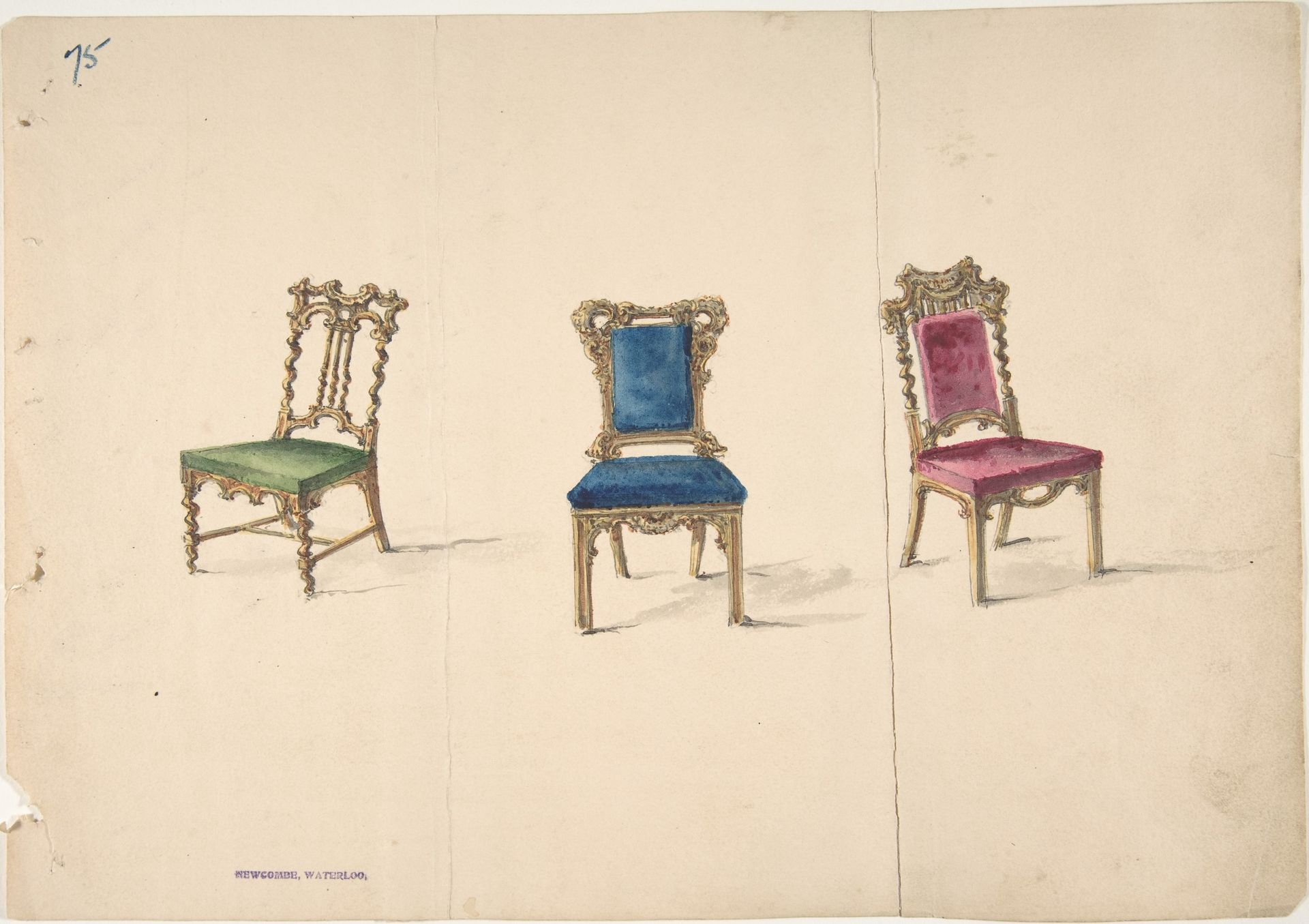 Designs for Three Chairs by Anonymous