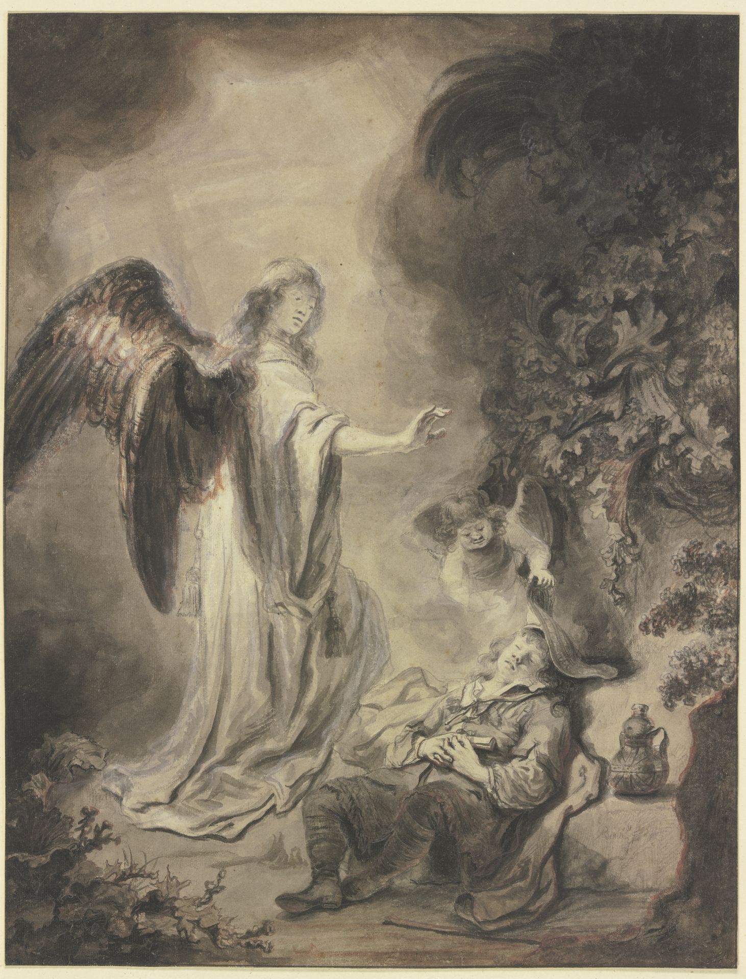 Der Engel erscheint Jacob im Traume by Ferdinand Bol