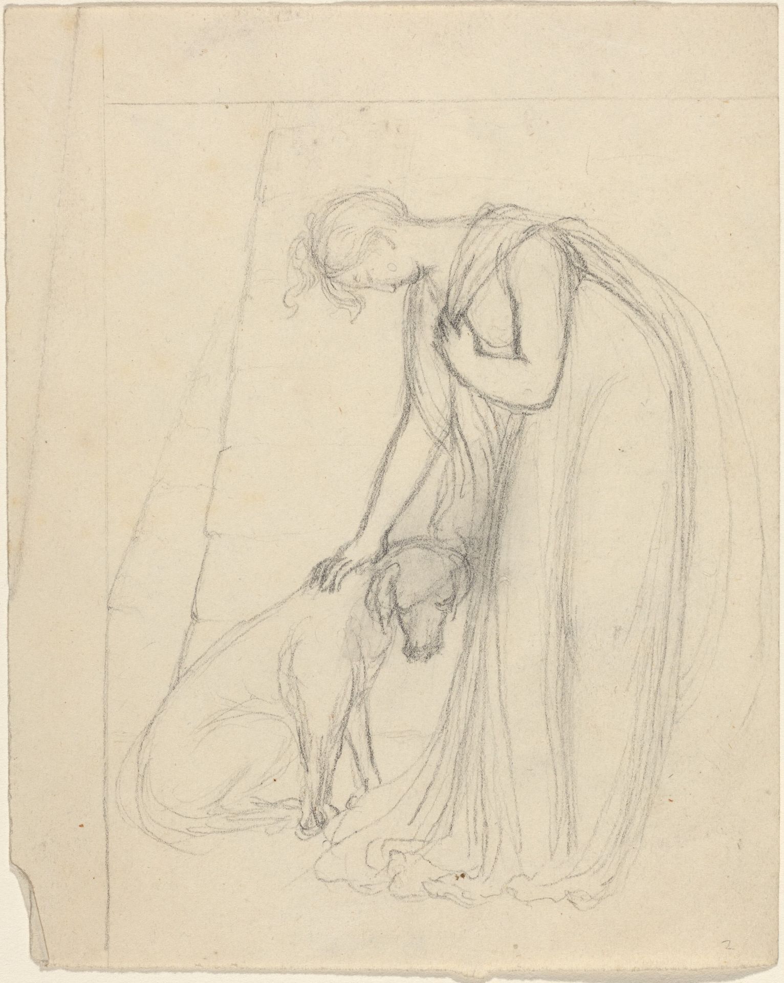 Woman Patting a Dog by John Flaxman