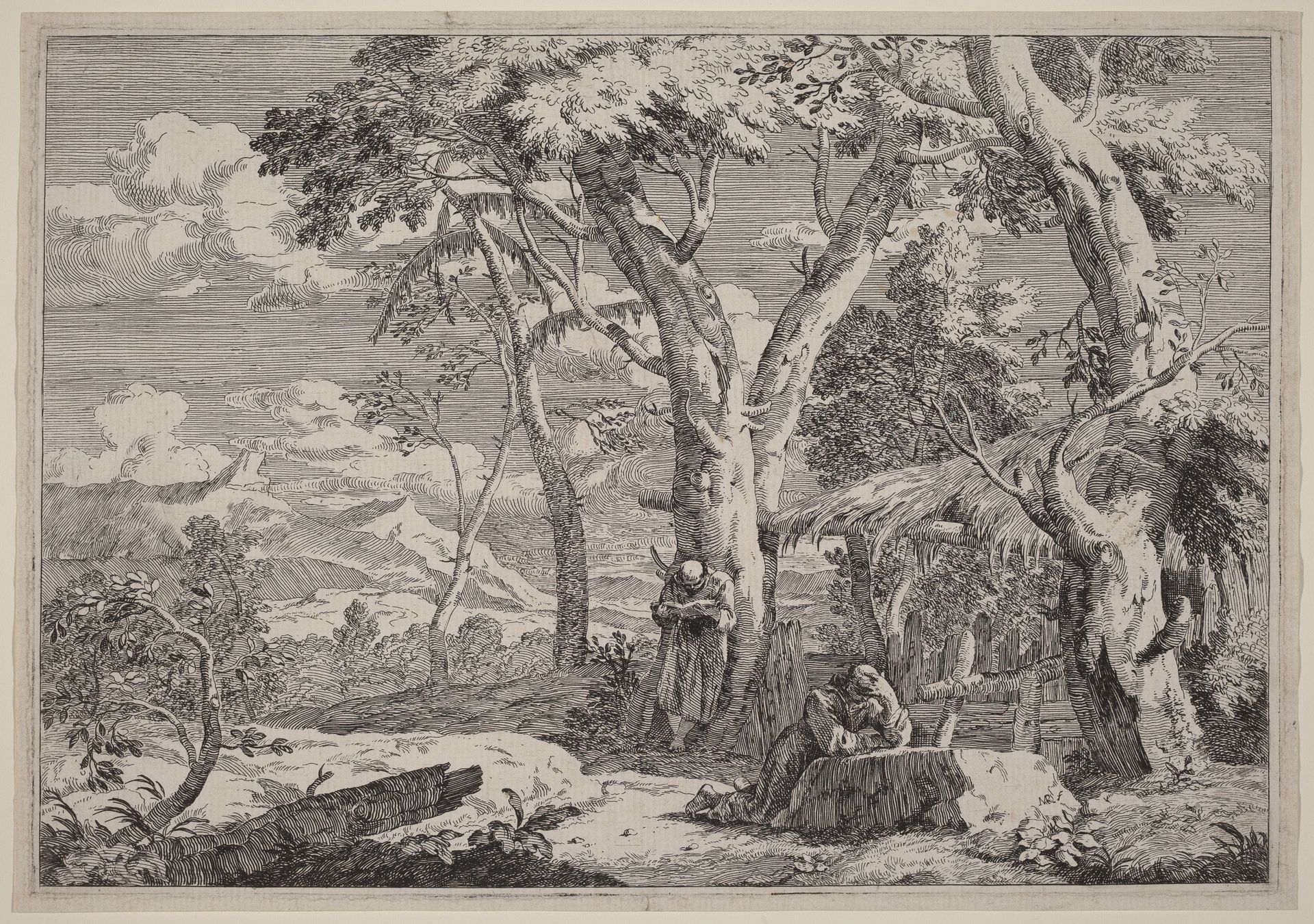 Wilderness Landscape with Two Monks by Marco Ricci