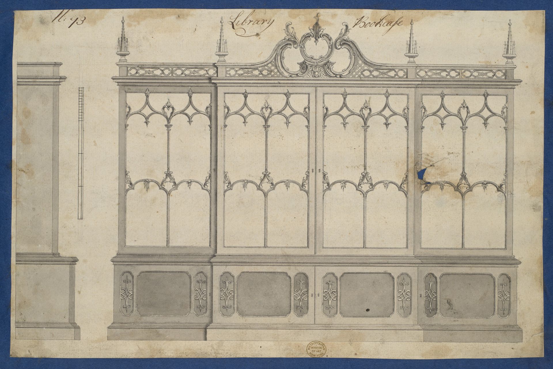 Library Bookcase, from Chippendale Drawings, Vol. II by Thomas Chippendale