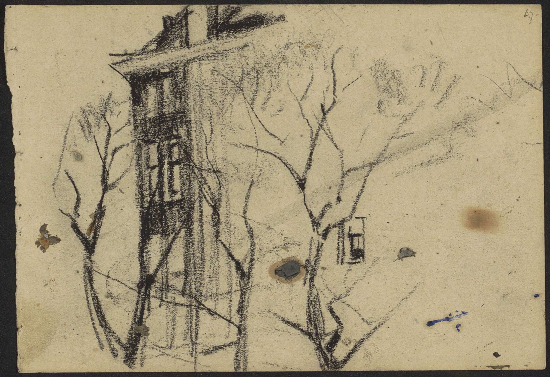 Bomen voor een huizenrij by Willem Witsen