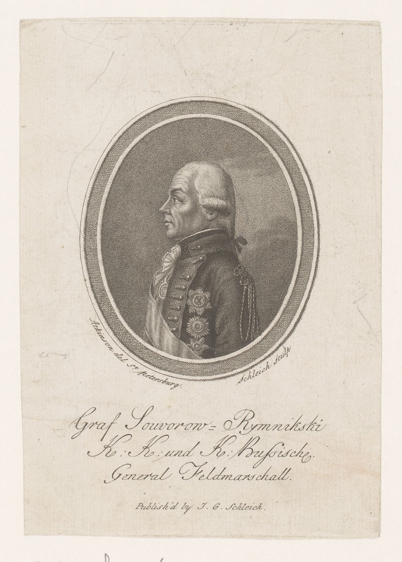 Portret van Aleksandr Soevorov by Johann Carl Schleich
