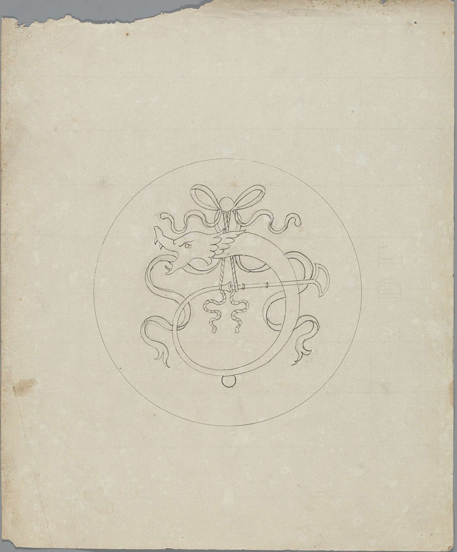 Blaasinstrument met monsterkop by Pierre Félix van Doren