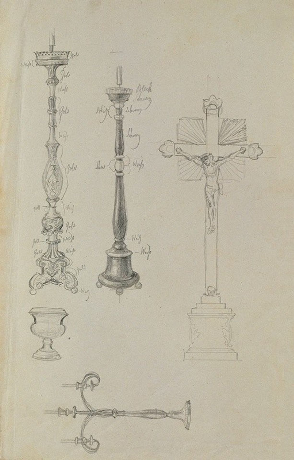 Detailstudie zur Aufbahrung der Juliana Krafft und ihrer Tochter Ludovica by Johann Peter Krafft