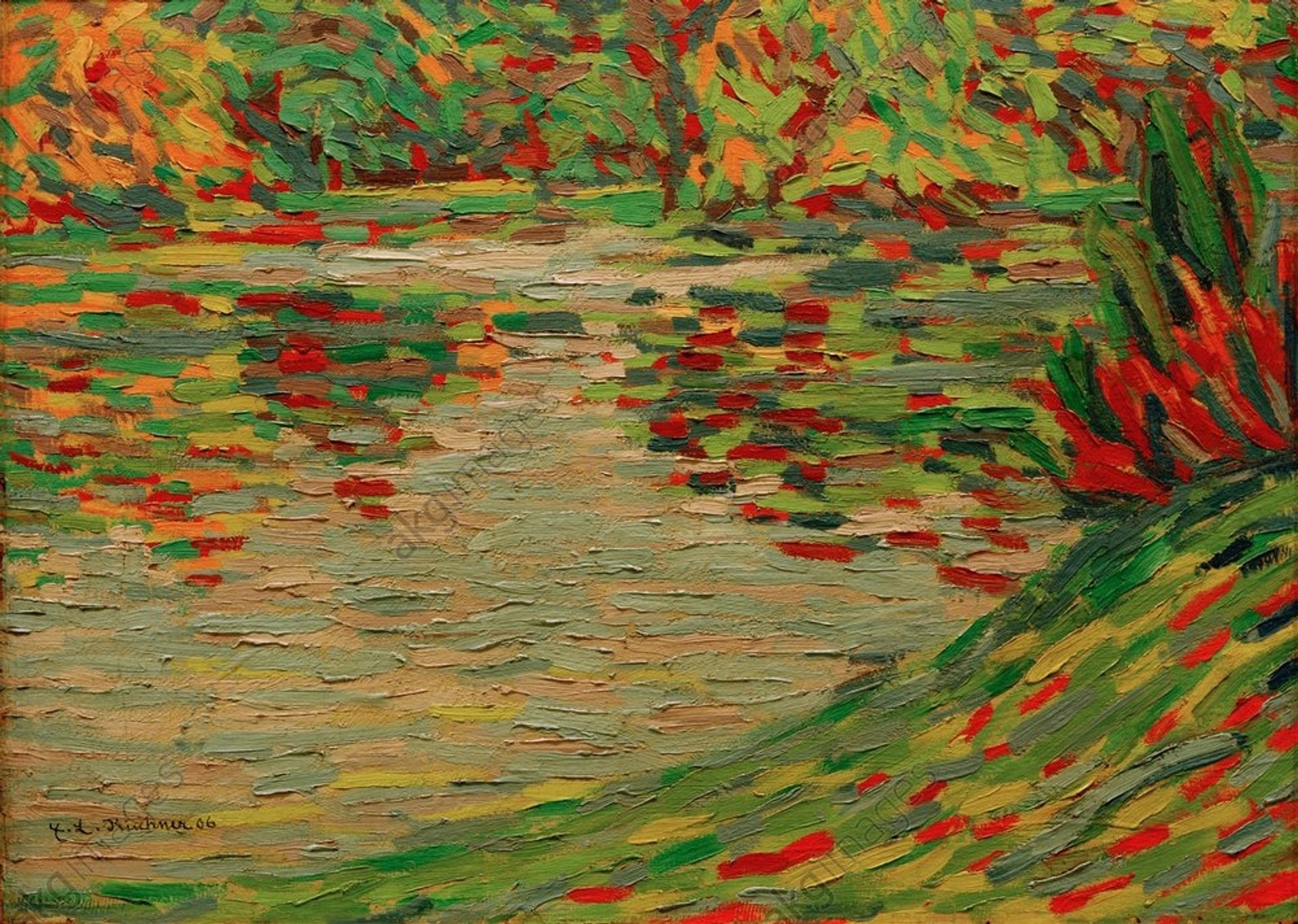 Park Lake in Dresden by Ernst Ludwig Kirchner