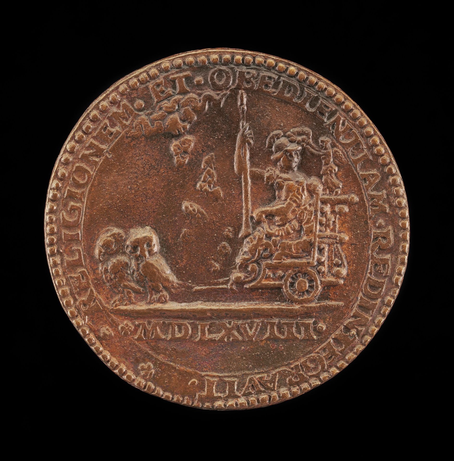Pallas in a Car Drawn by Two Owls [reverse] by Giuliano Giannini