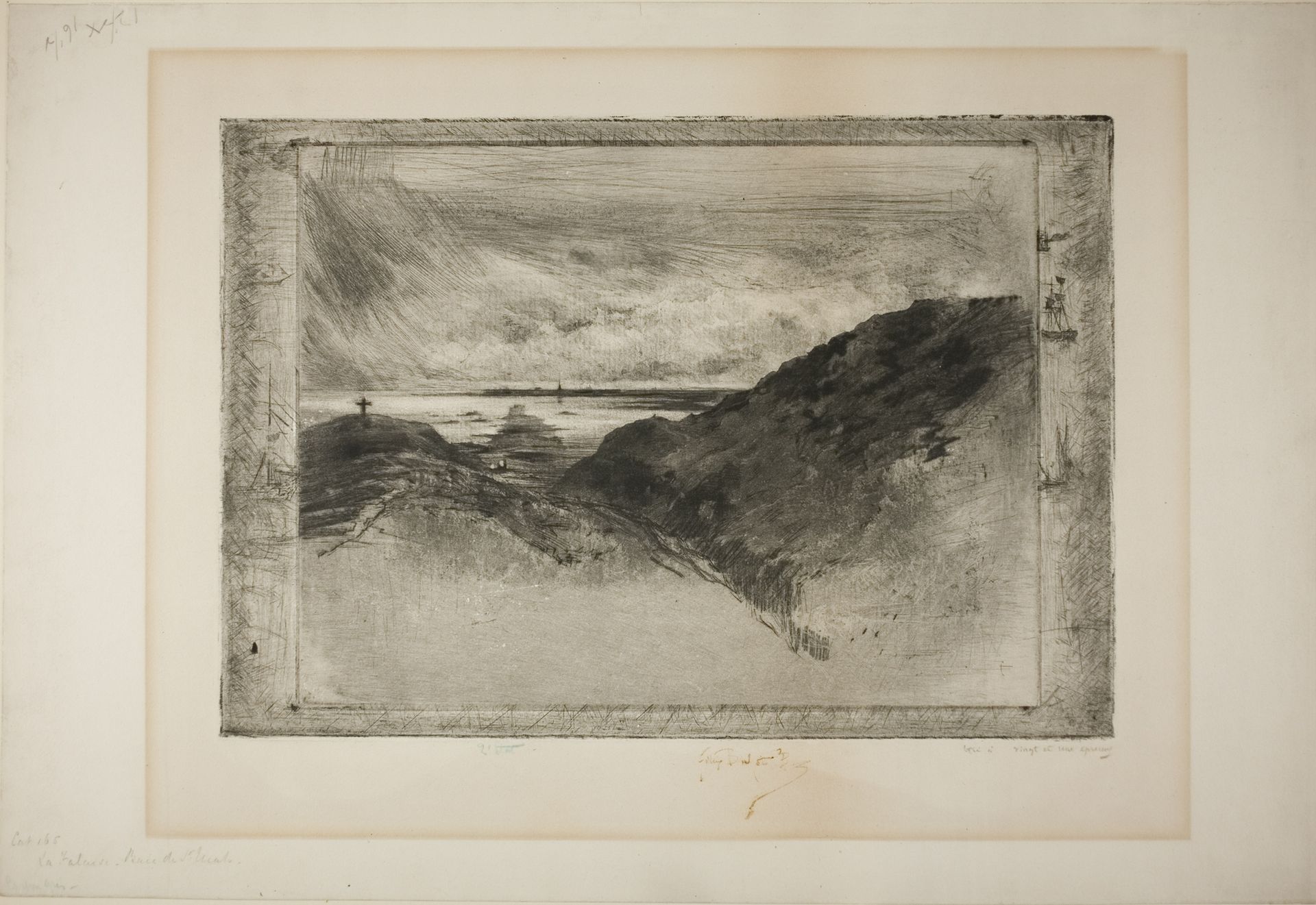 The Cliff, Bay of St. Malmo by Félix Hilaire Buhot