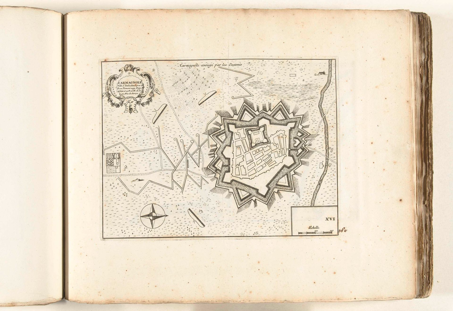 Plattegrond van Carmagnola, ca. 1702 by Anonymous