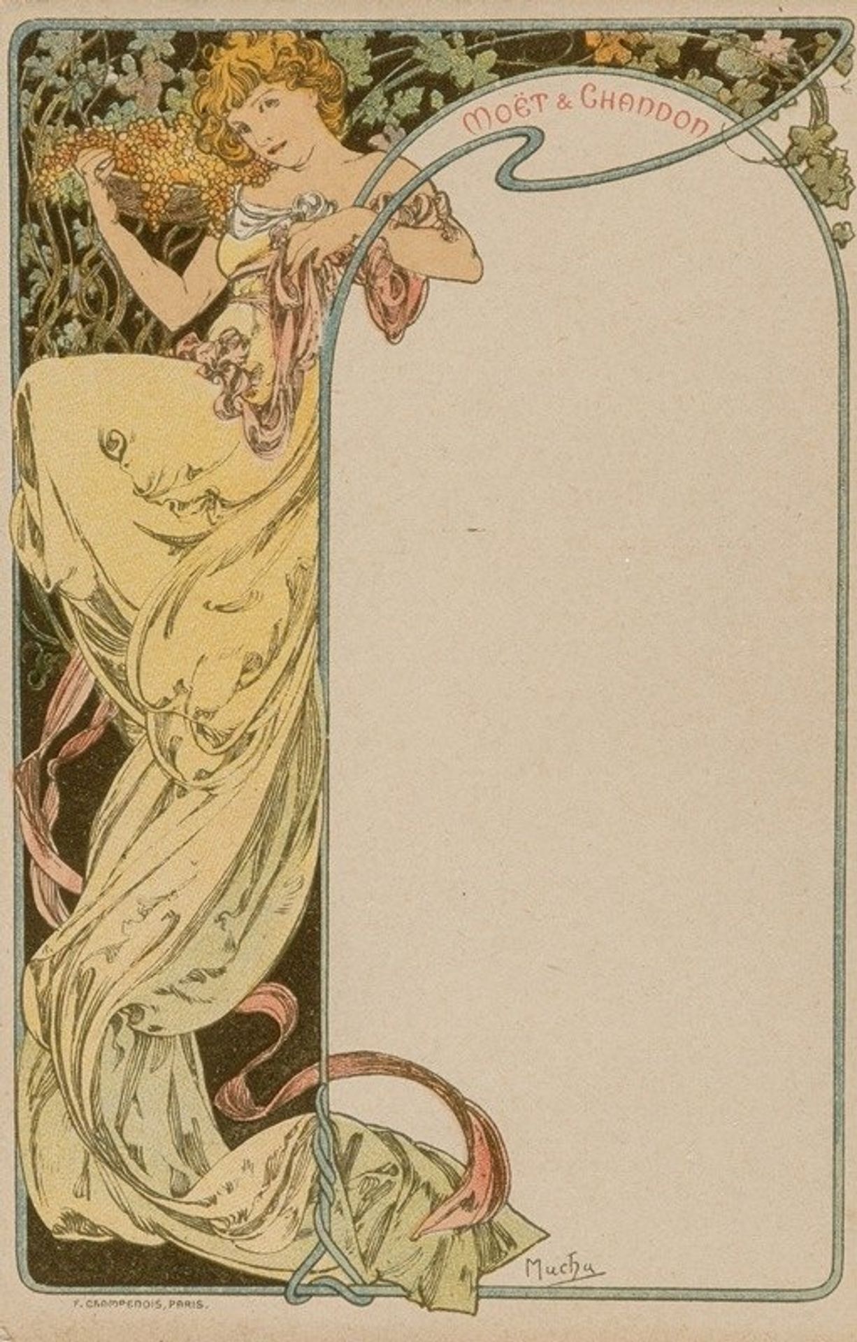 Menu Card by Alphonse Mucha