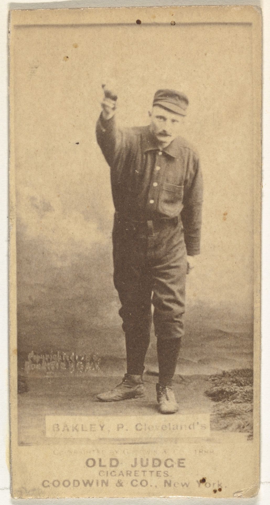 Edward Enoch "Jersey" Bakely, Pitcher, Cleveland, from the Old Judge series (N172) for Old Judge Cigarettes by Goodwin & Company