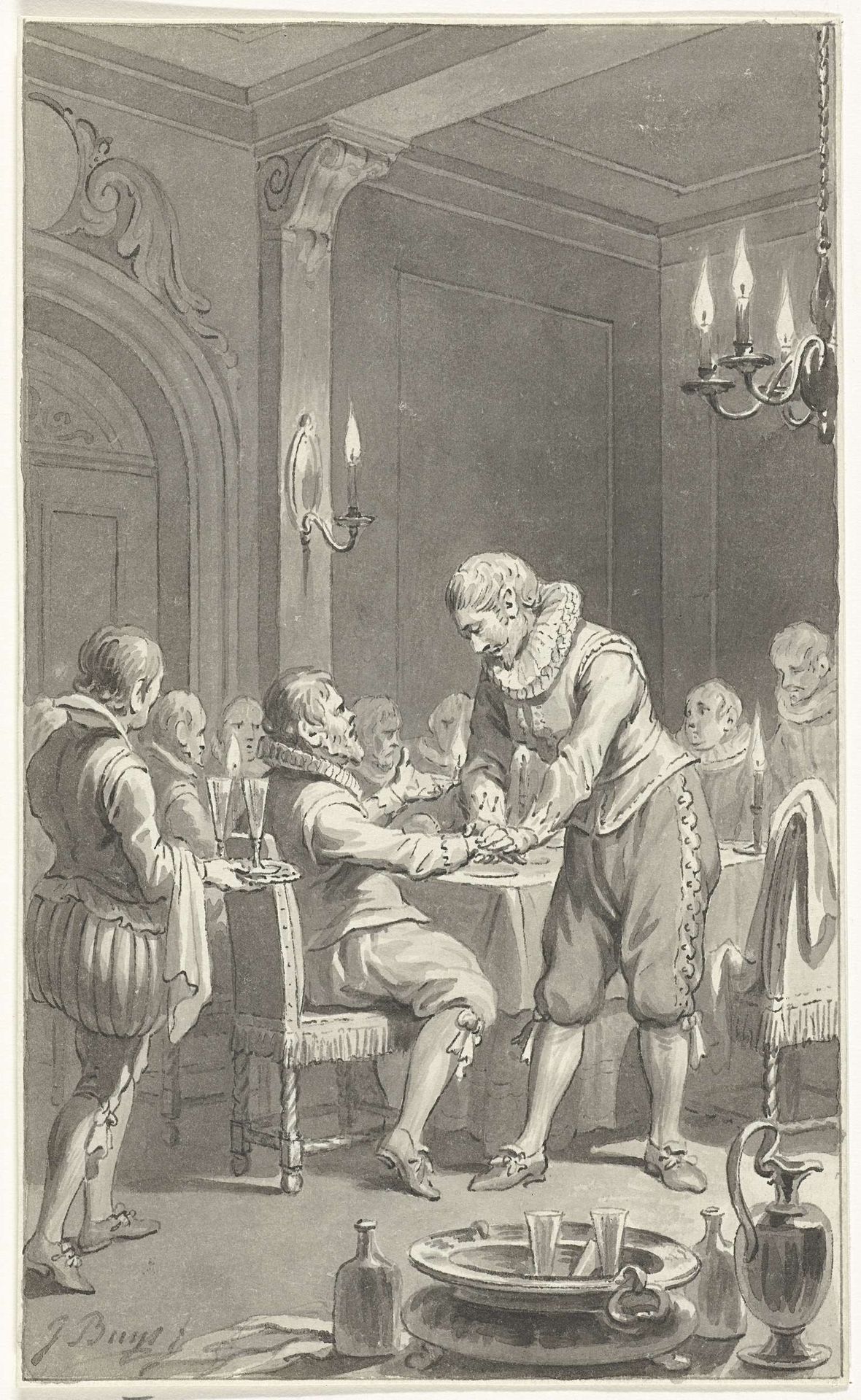 Het verraad van Rennenberg aan burgemeester Hillebrands, 1580 by Jacobus Buys