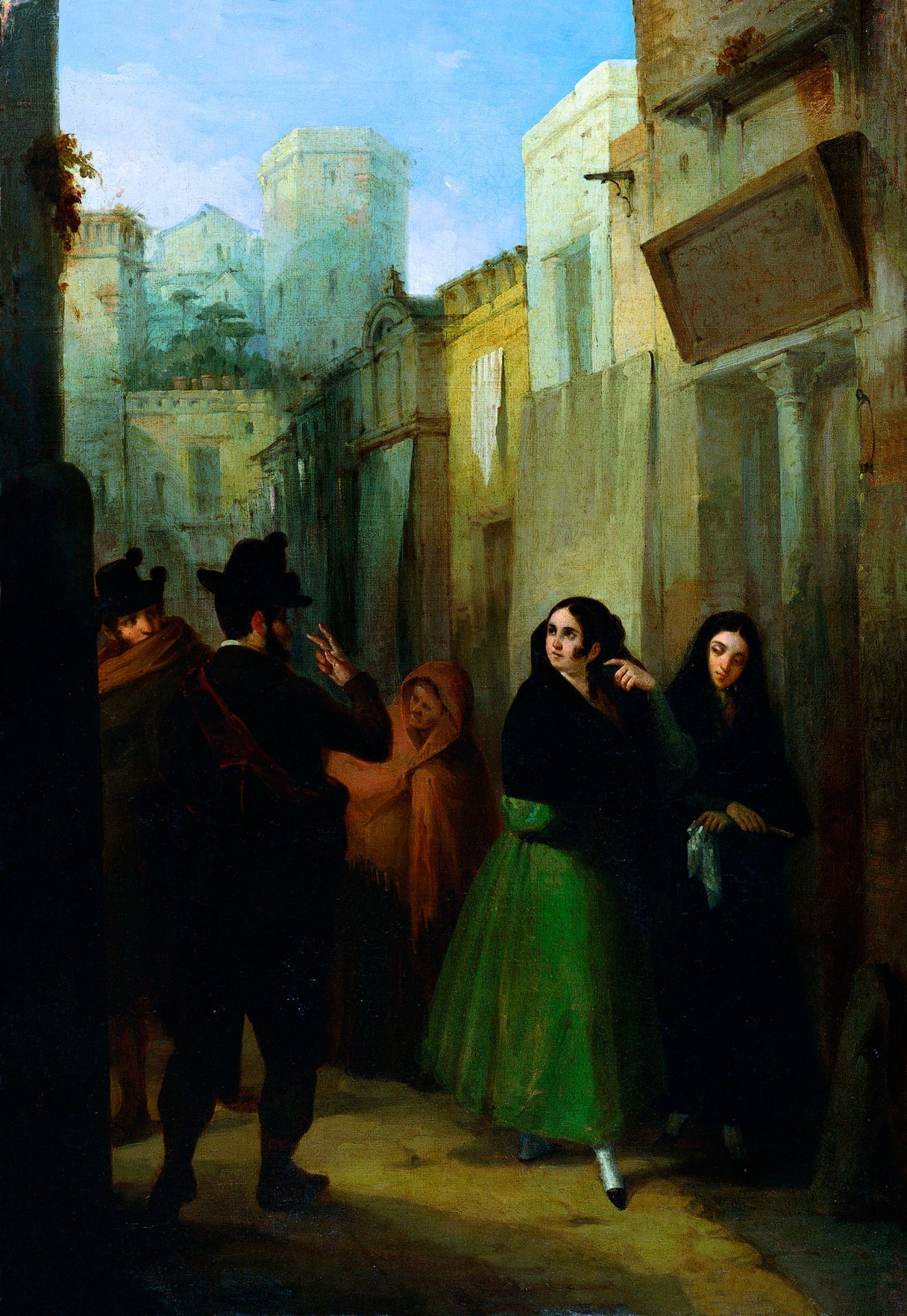 Rendezvous in the street by Joaquín Domínguez Bécquer