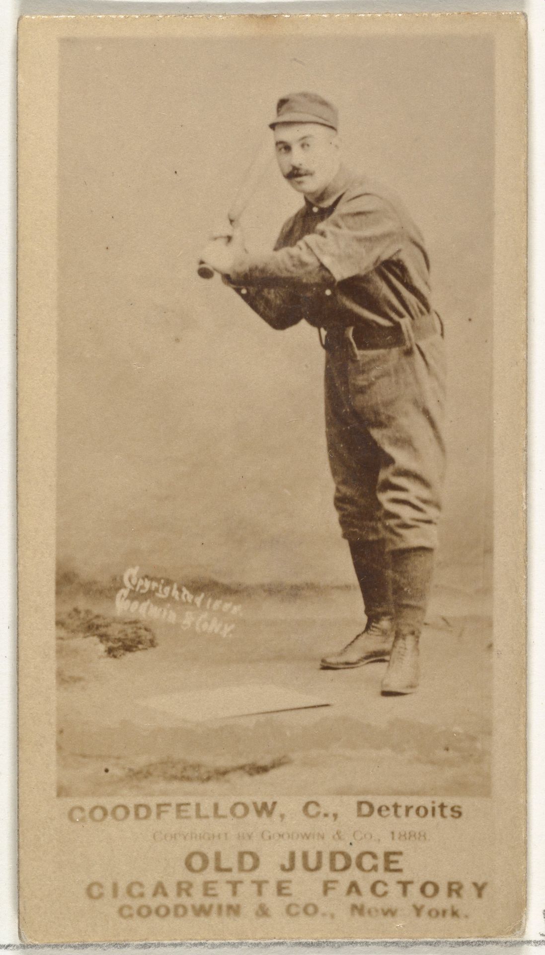 Goodfellow, Catcher, Detroit Wolverines, from the Old Judge series (N172) for Old Judge Cigarettes by Goodwin & Company
