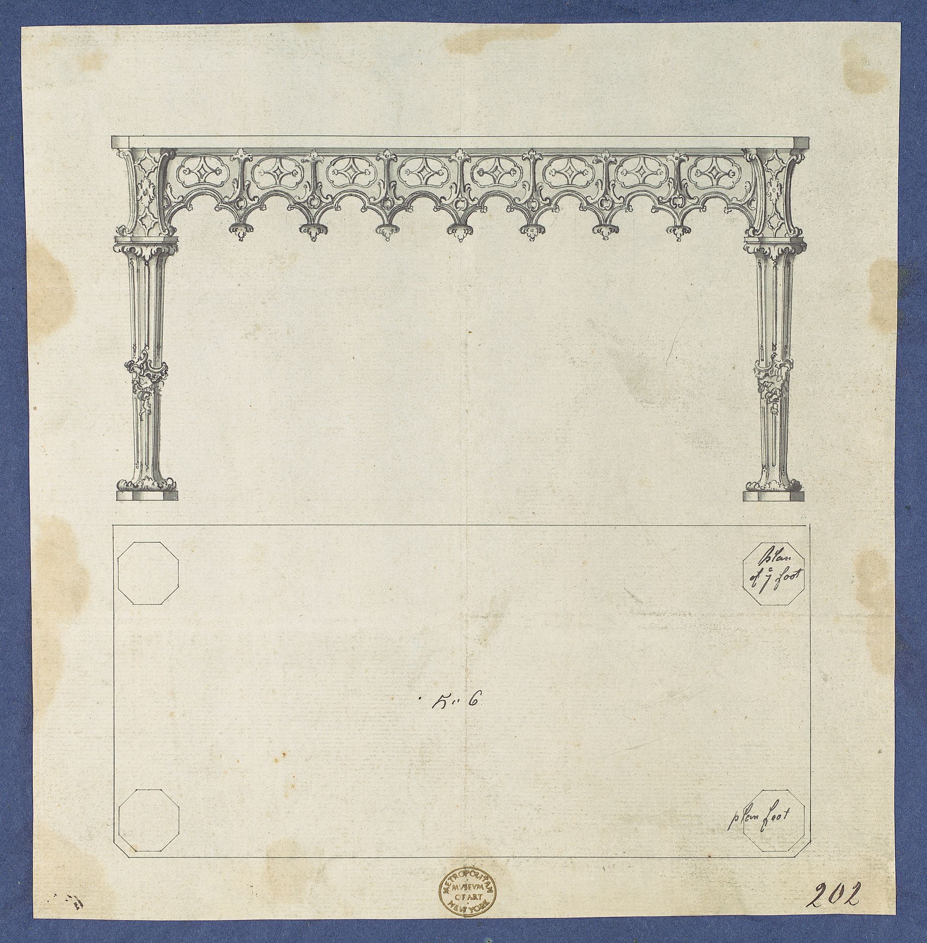 Sideboard Table, from Chippendale Drawings, Vol. II by Thomas Chippendale