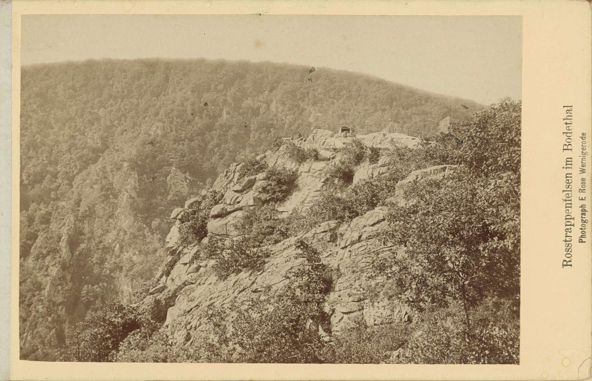 Gezicht op de Rosstrappenfelsen in het Bodedal by E. Rose