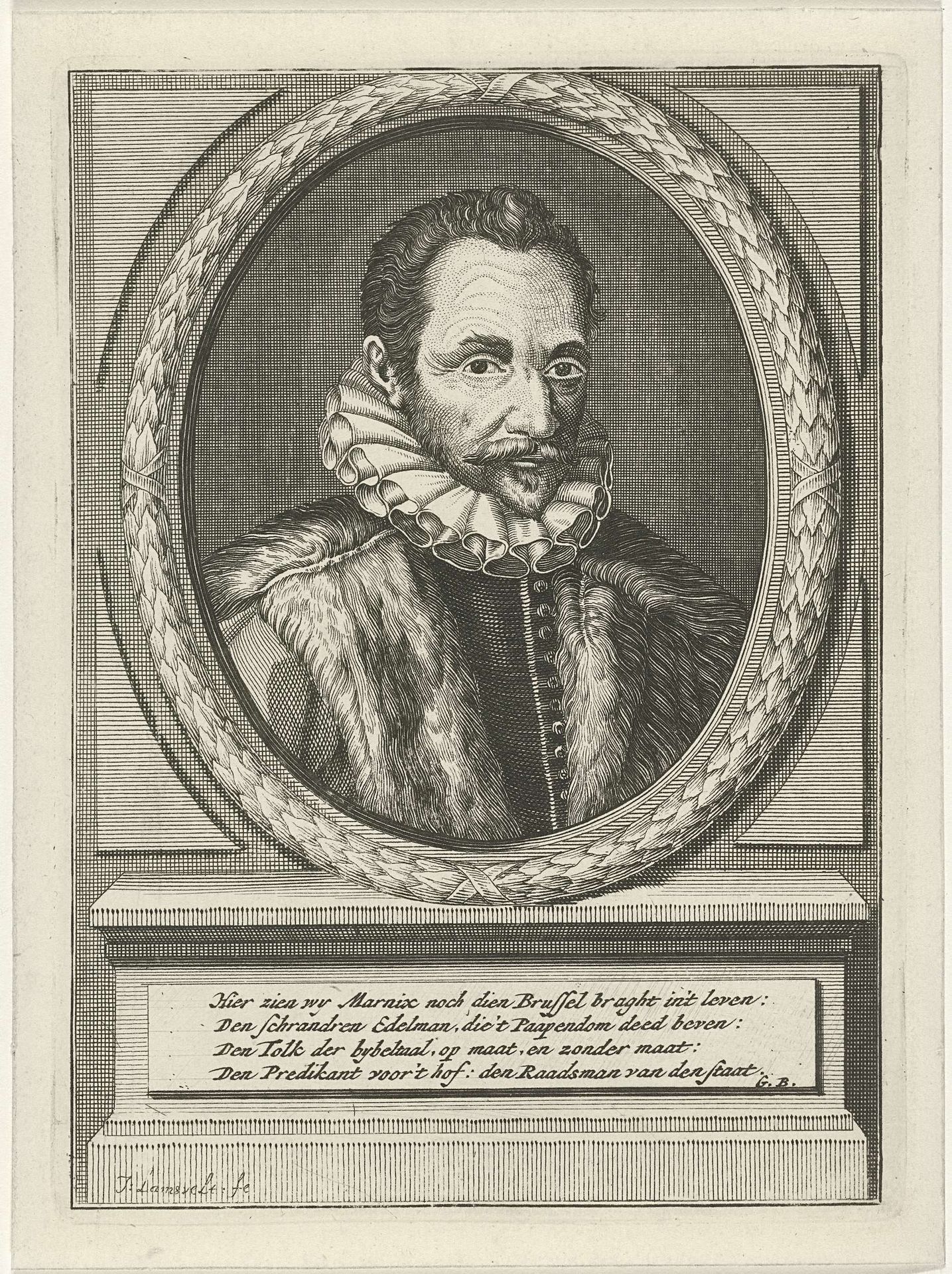 Portret van Filips van Marnix van Sint-Aldegonde by Jan Lamsvelt