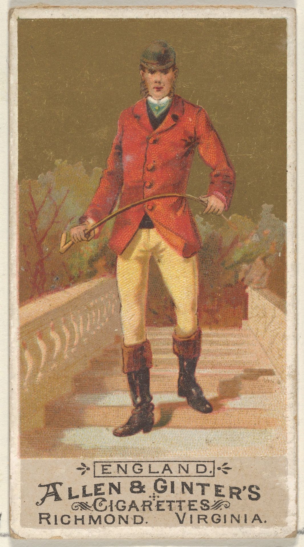 England, from the Natives in Costume series (N16) for Allen & Ginter Cigarettes Brands by Allen & Ginter