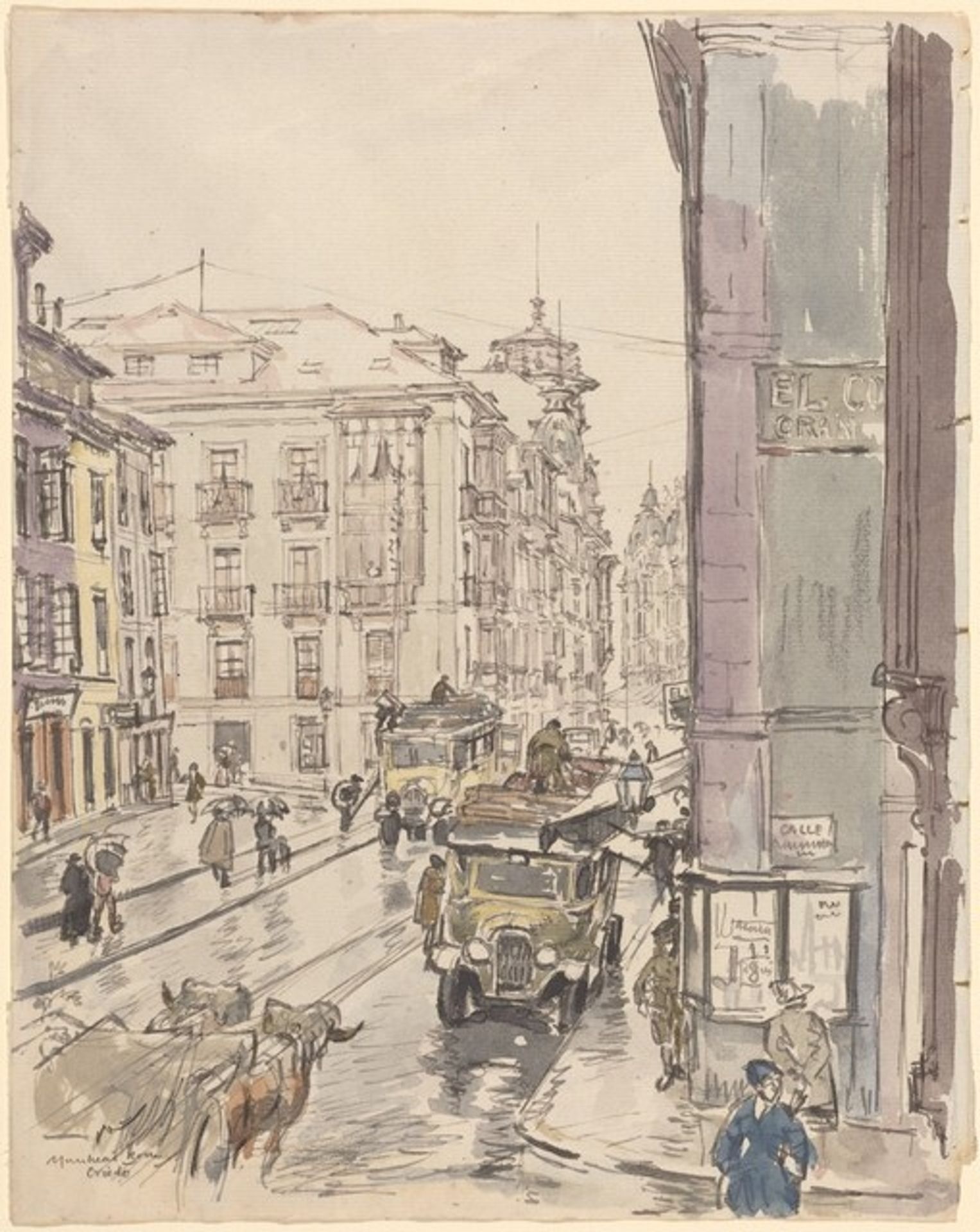 Rainy Day, Oviedo by Muirhead Bone