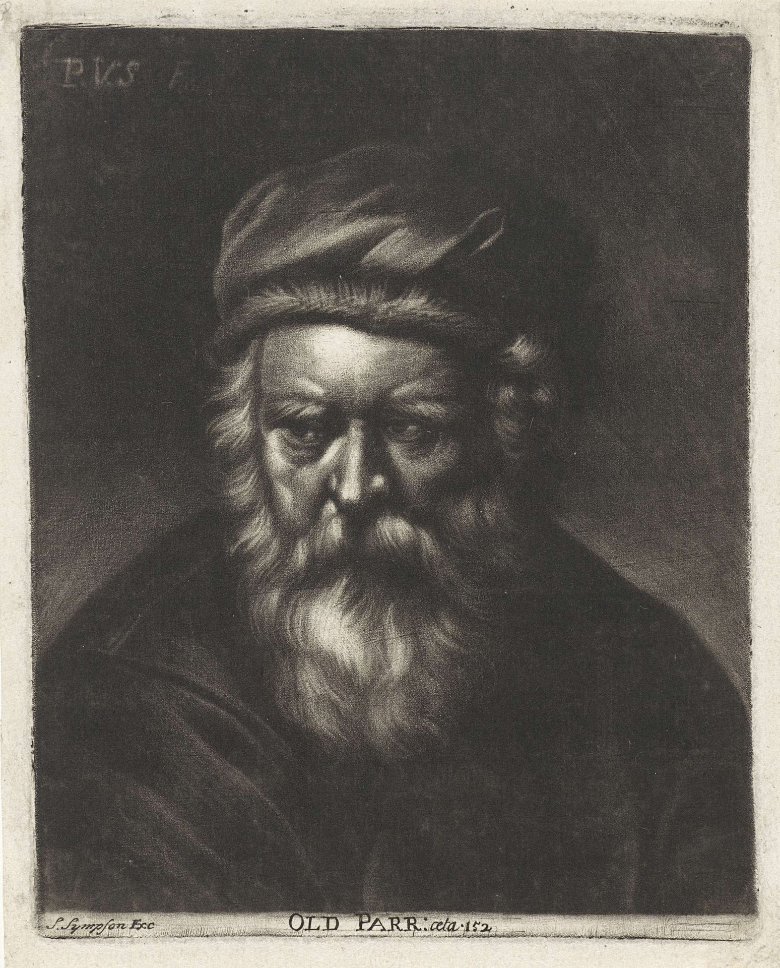 Portret van Thomas Parr by Paul van (II) Somer