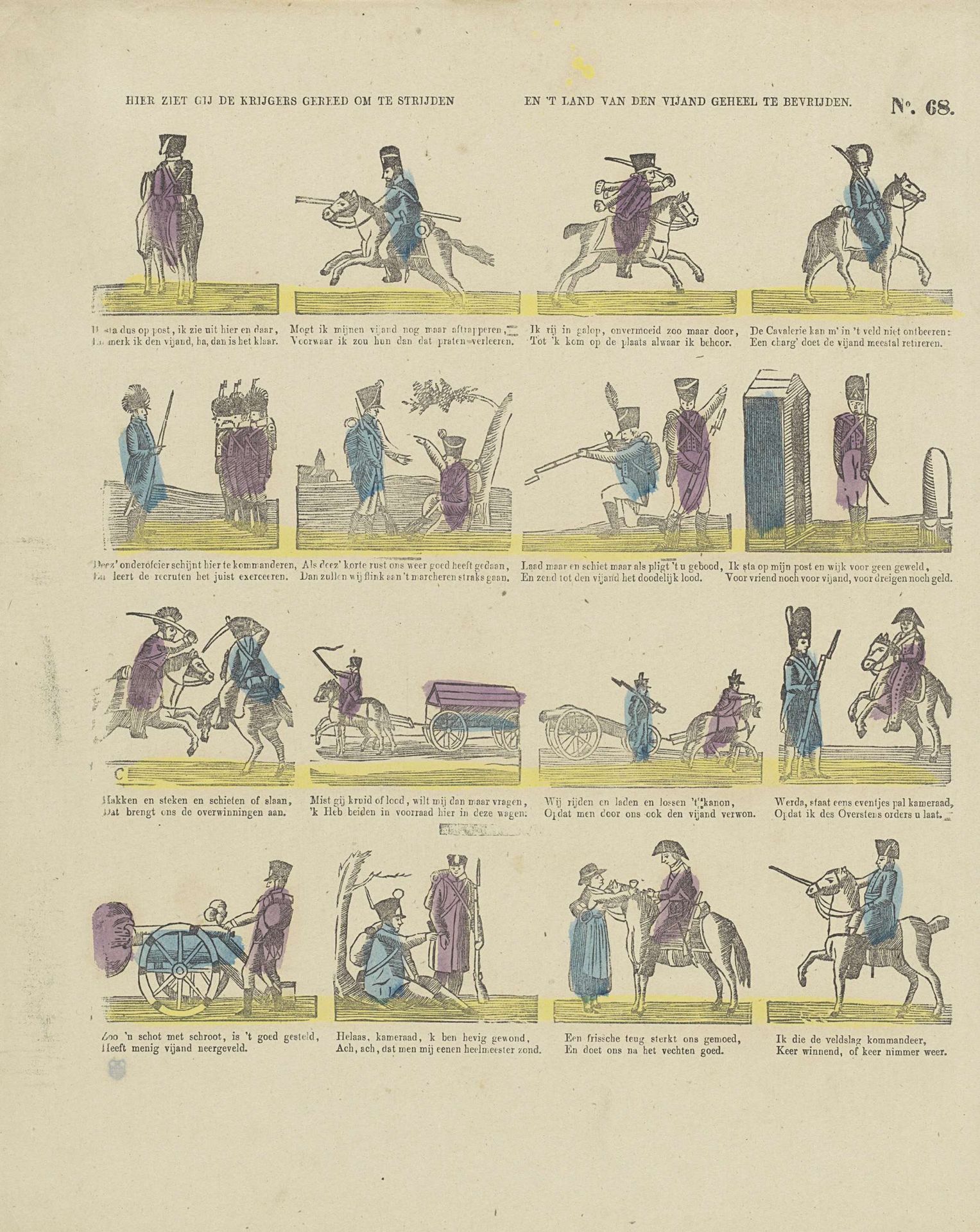 Hier ziet gij de krijgers gereed om te strijden / En 't land van den vijand geheel te bevrijden by Alexander Cranendoncq