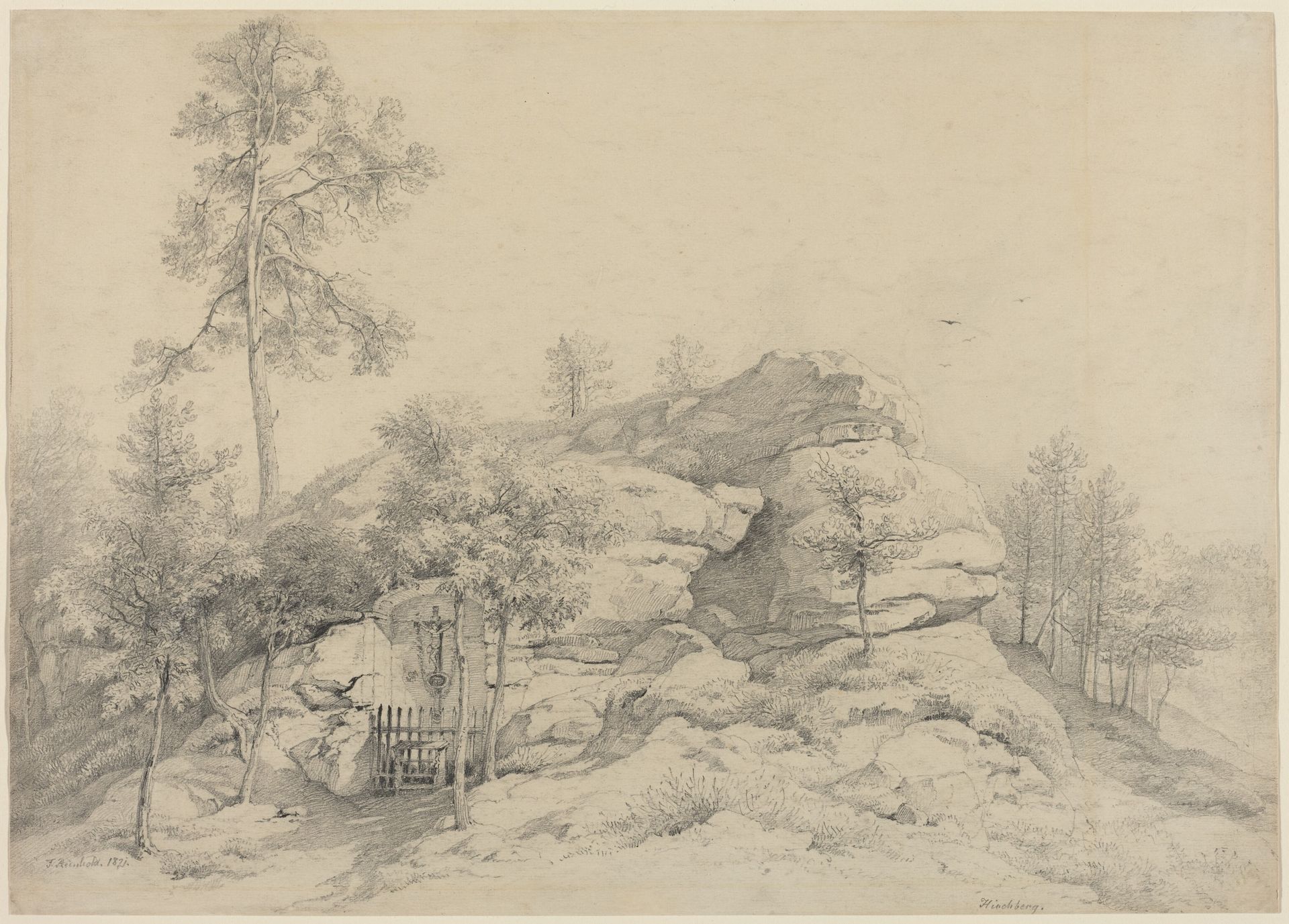 A Wayside Shrine Carved into a Rocky Tor by Friedrich Philipp Reinhold