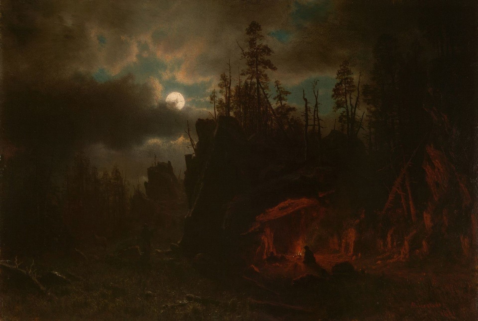 The Trappers’ Camp by Albert Bierstadt