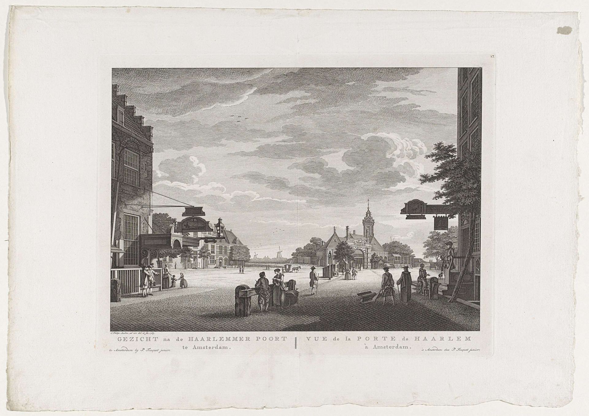 Gezicht op de Haarlemmerpoort te Amsterdam, 1765 (1837) by Caspar Jacobsz. Philips